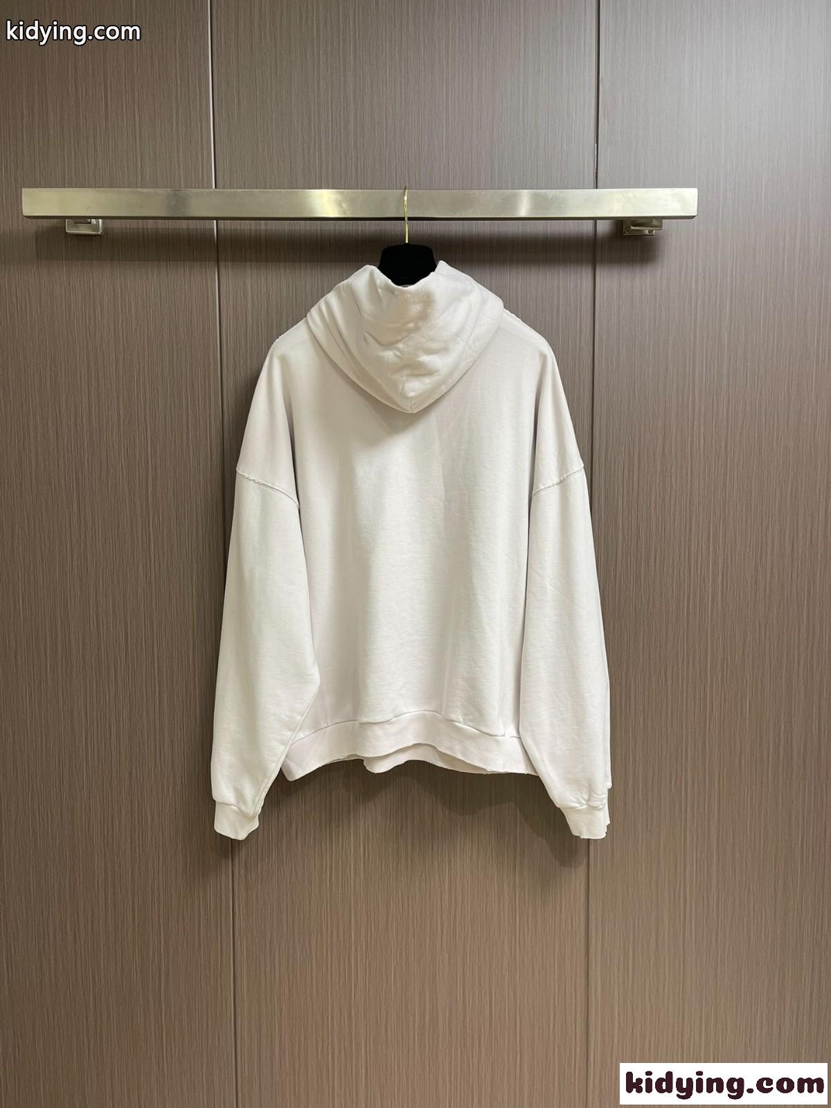 ユニセックス 3B Liquified Hoodie バレンシアガ パーカー コピー ホワイト-2