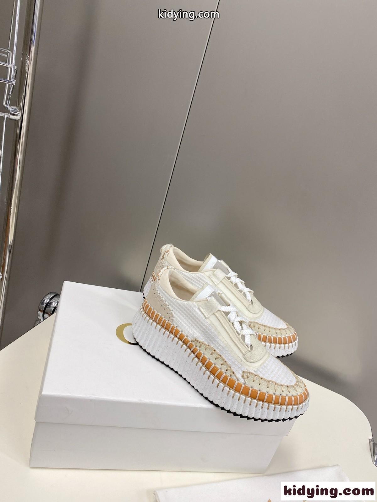 大人気 レディース namaスニーカー おしゃれ 軽量 クロエ スニーカー コピー メッシュ-1