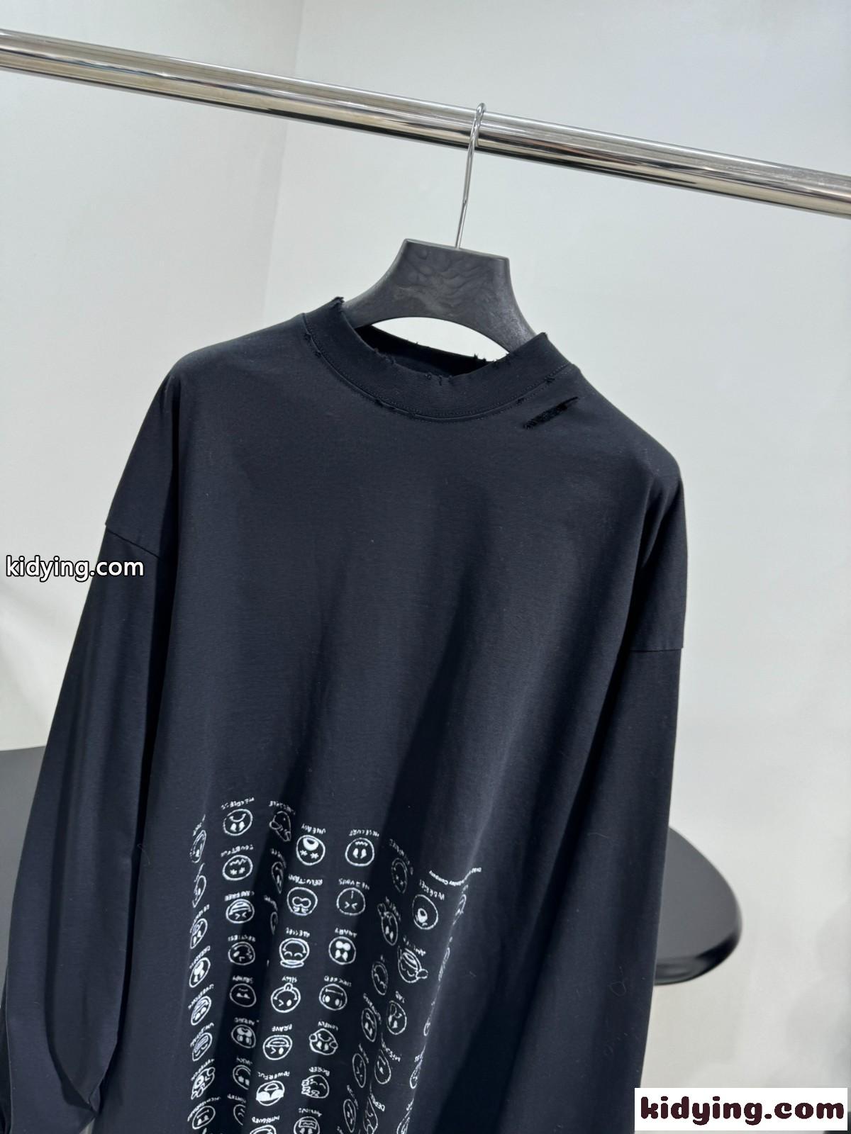 カジュアル プリント オーバーサイズ バレンシアガ Tシャツ コピー ユニセックス-2