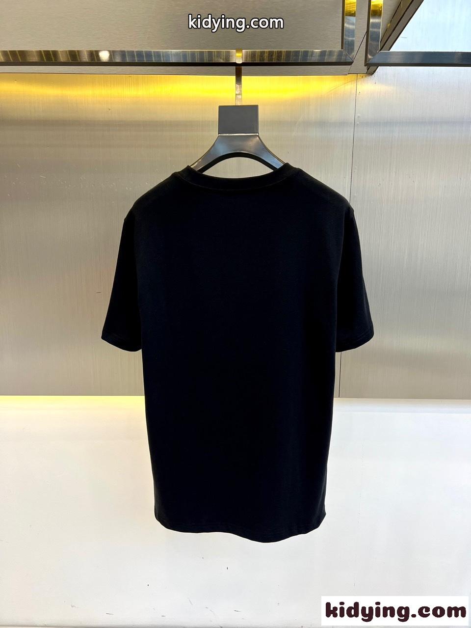 ロゴプレート コットン 半袖Tシャツ ドルチェ&ガッバーナ Tシャツ 偽物 ブラック-4