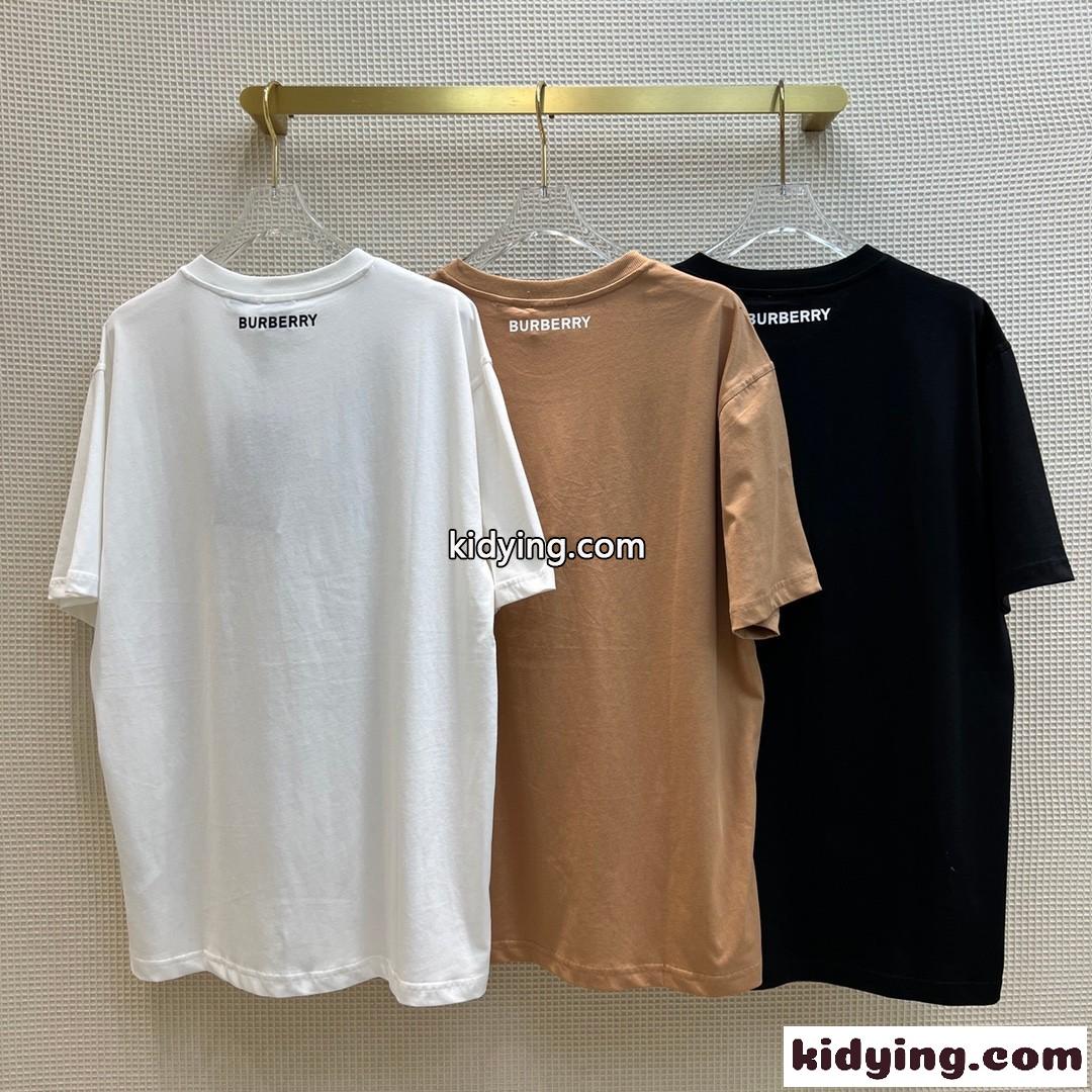 カジュアルプリント クルーネック バーバリー Tシャツ コピー 半袖 ゆったり 着痩せ トップス-2