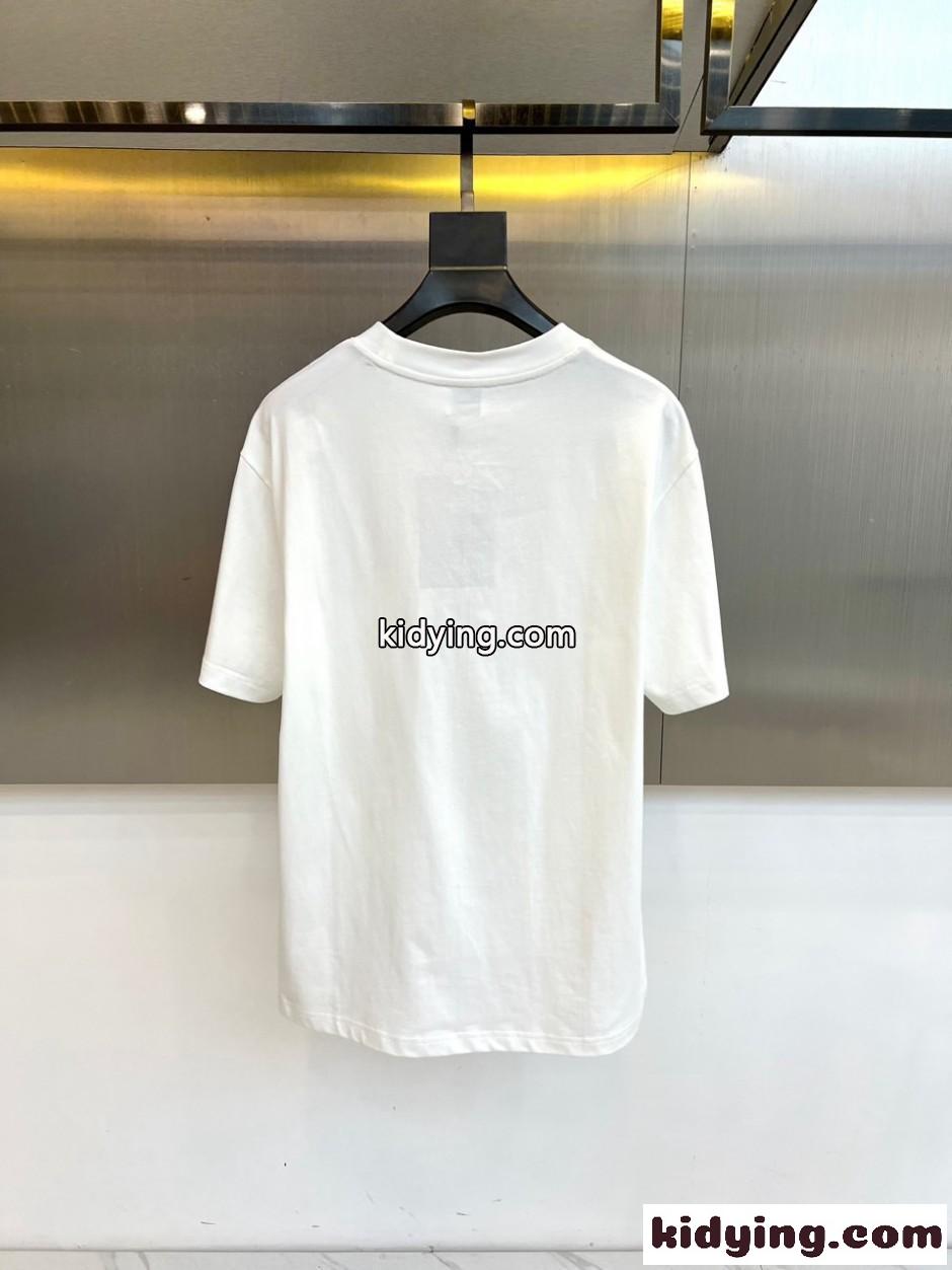 カジュアル ロゴ コットン 半袖Tシャツ バーバリー Tシャツ 偽物 ホワイト-3