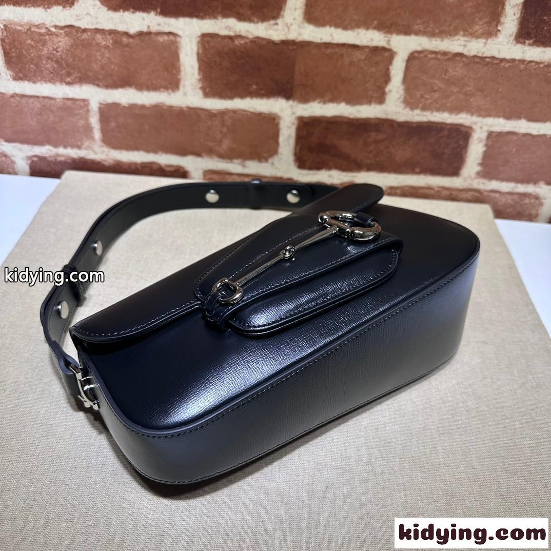 新作~グッチ ホースビット 1955 スモール ショルダーバッグ スーパーコピー ブラック-0