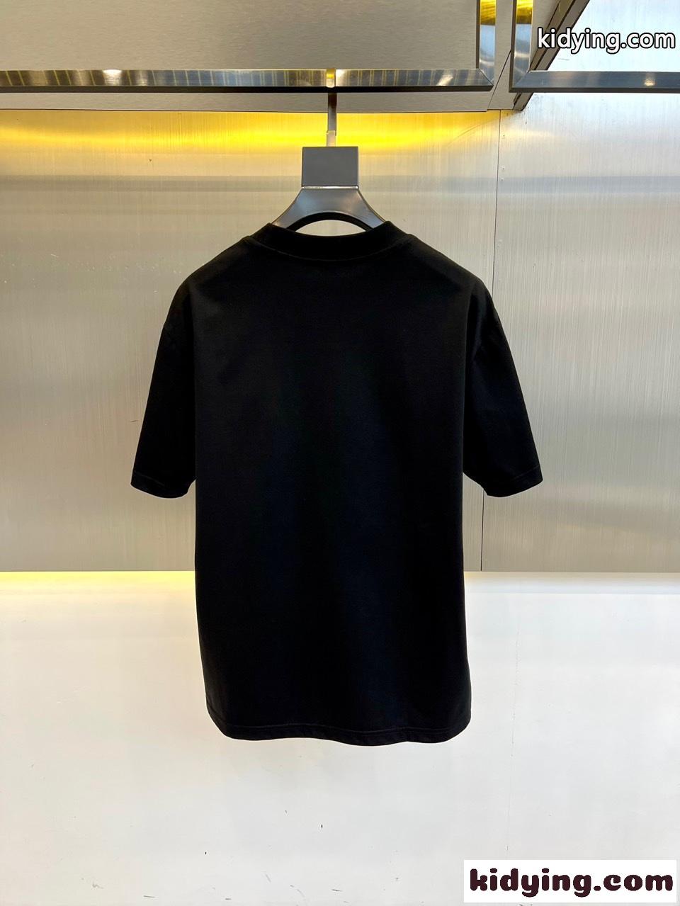 ジバンシィ Tシャツ 偽物 ロゴ入り お洒落 半袖Tシャツ コットン ブルー-4
