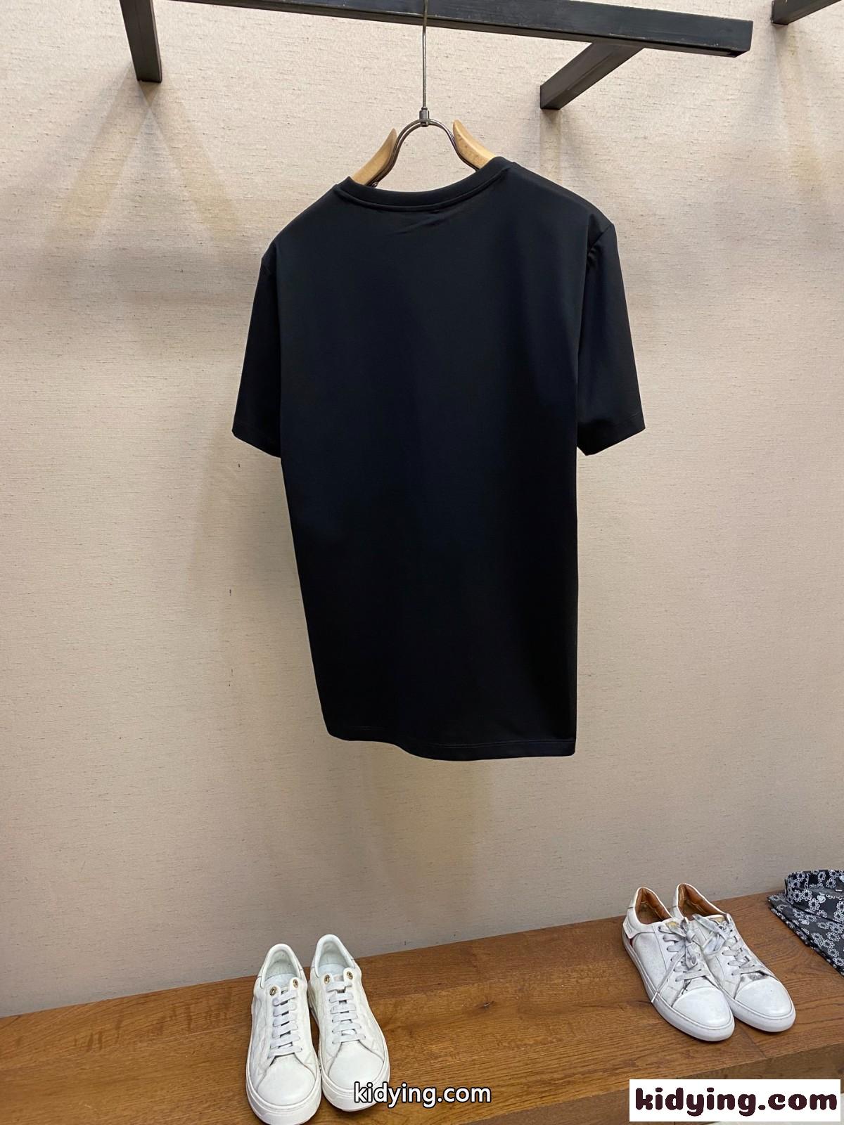 DIOR AND KAWS Tシャツ スーパーコピー コットン 半袖Tシャツ ブラック-2