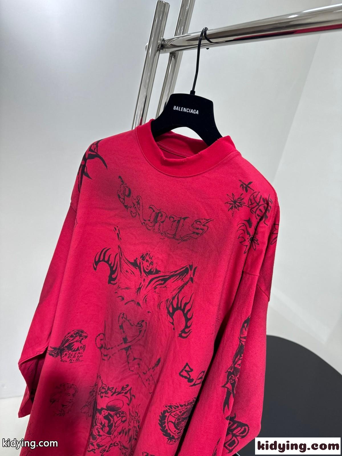 バレンシアガ 長袖Tシャツ オーバーサイズ ロングスリーブTシャツ コピー ユニセックス-2