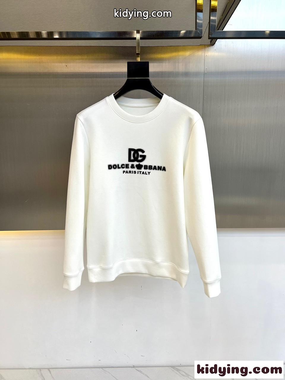 定番 カジュアル ロゴ コットン スウェットシャツ ドルチェ&ガッバーナ Tシャツ コピー ホワイト-0