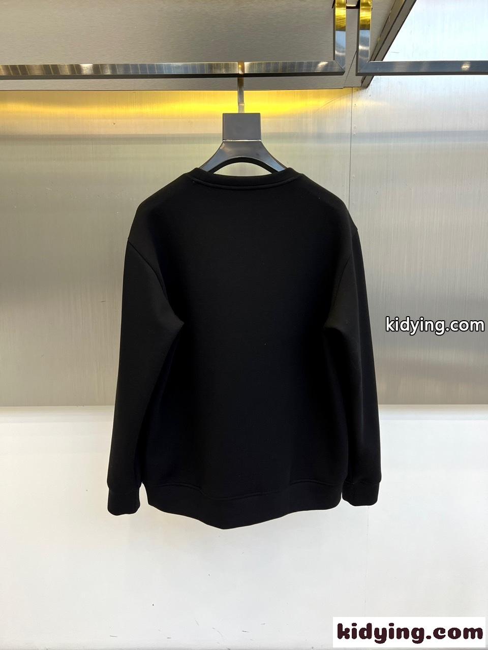 定番 カジュアル スウェットシャツ エルメス Tシャツ コピー クルーネック ブラック-4