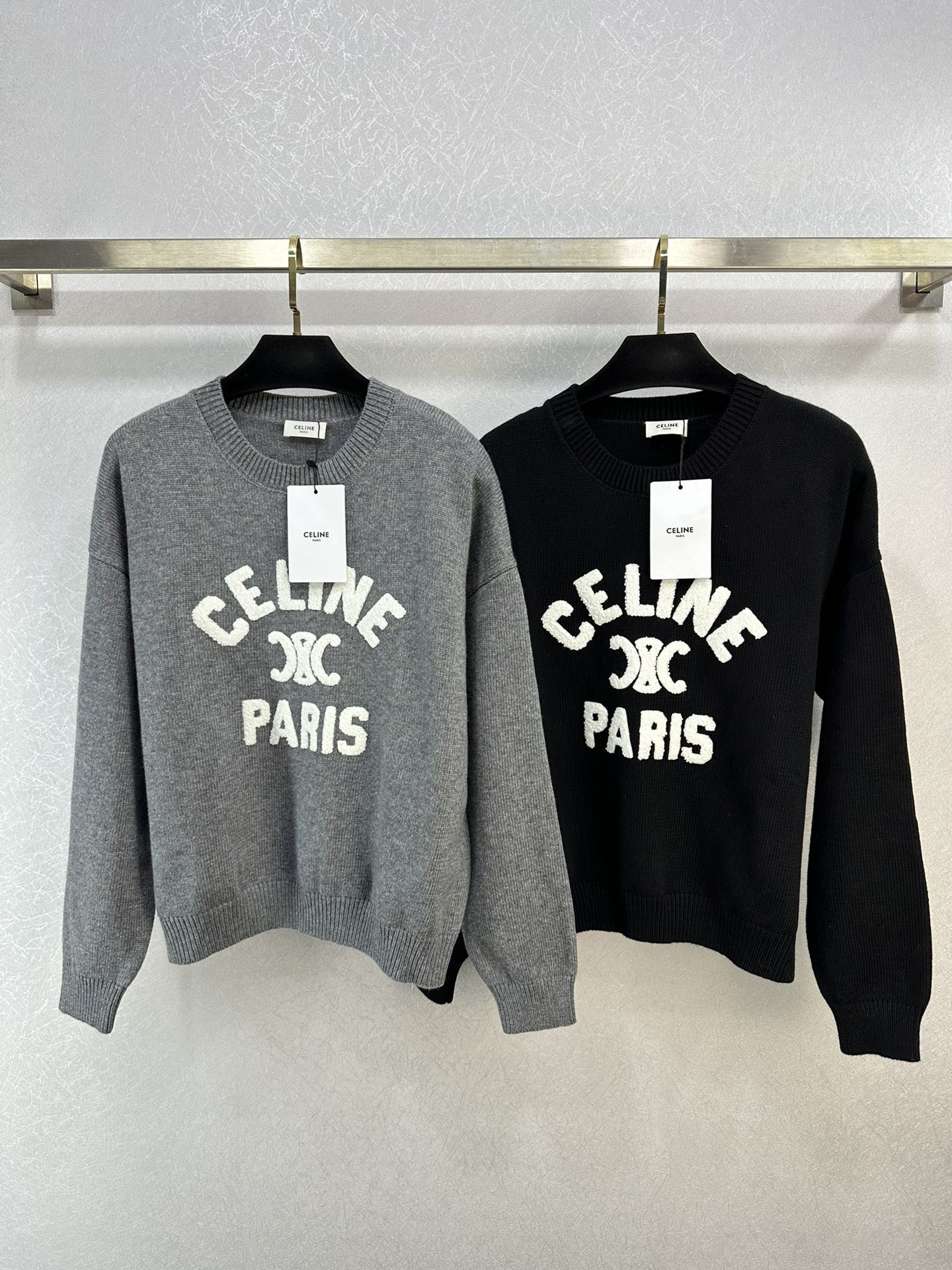 シンプル ウール&カシミヤクルーネック セーター セリーヌ セーター コピー-0
