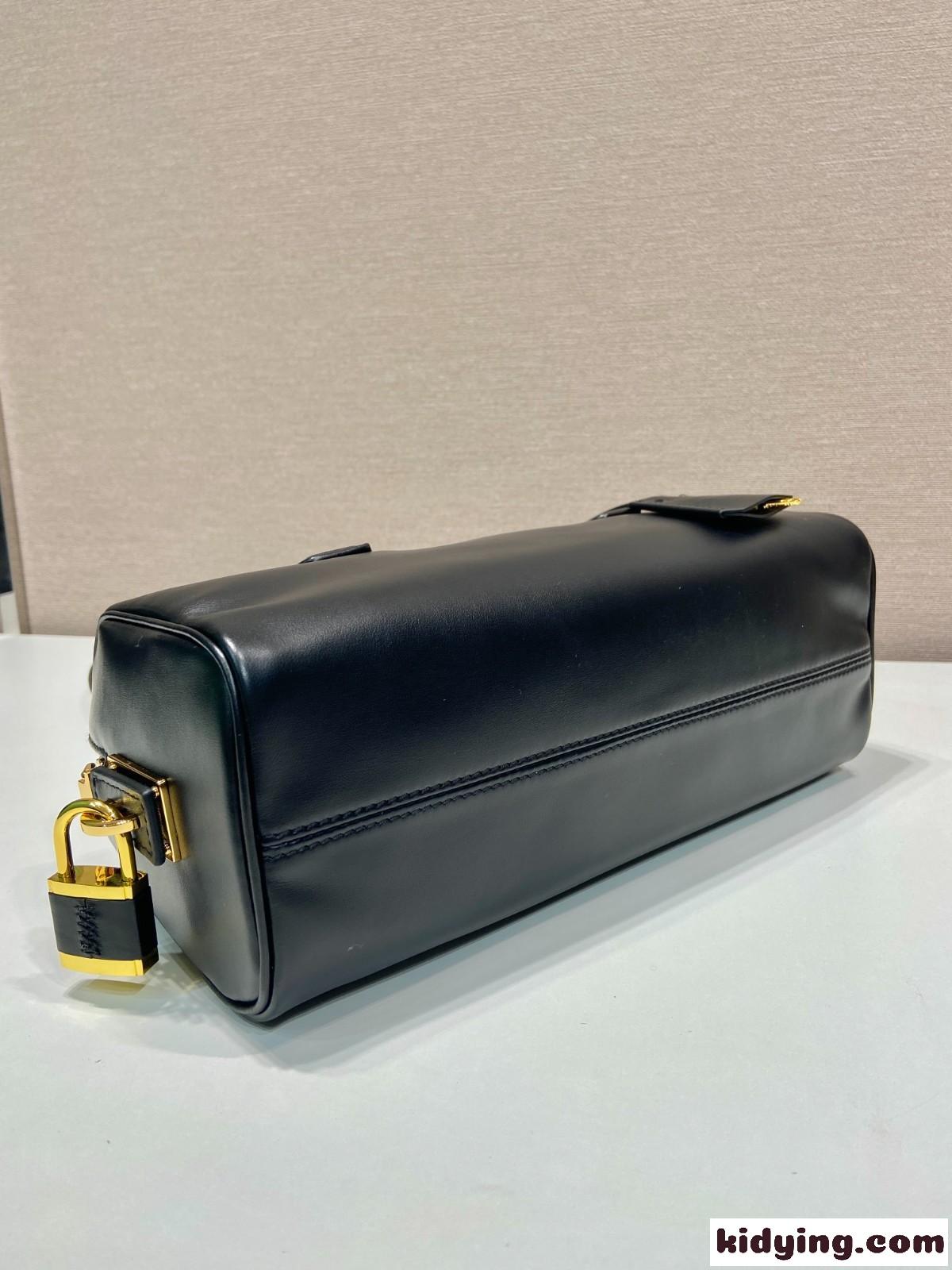 ミディアム レザー トップハンドルバッグ プラダ バッグ コピー ブラック-3
