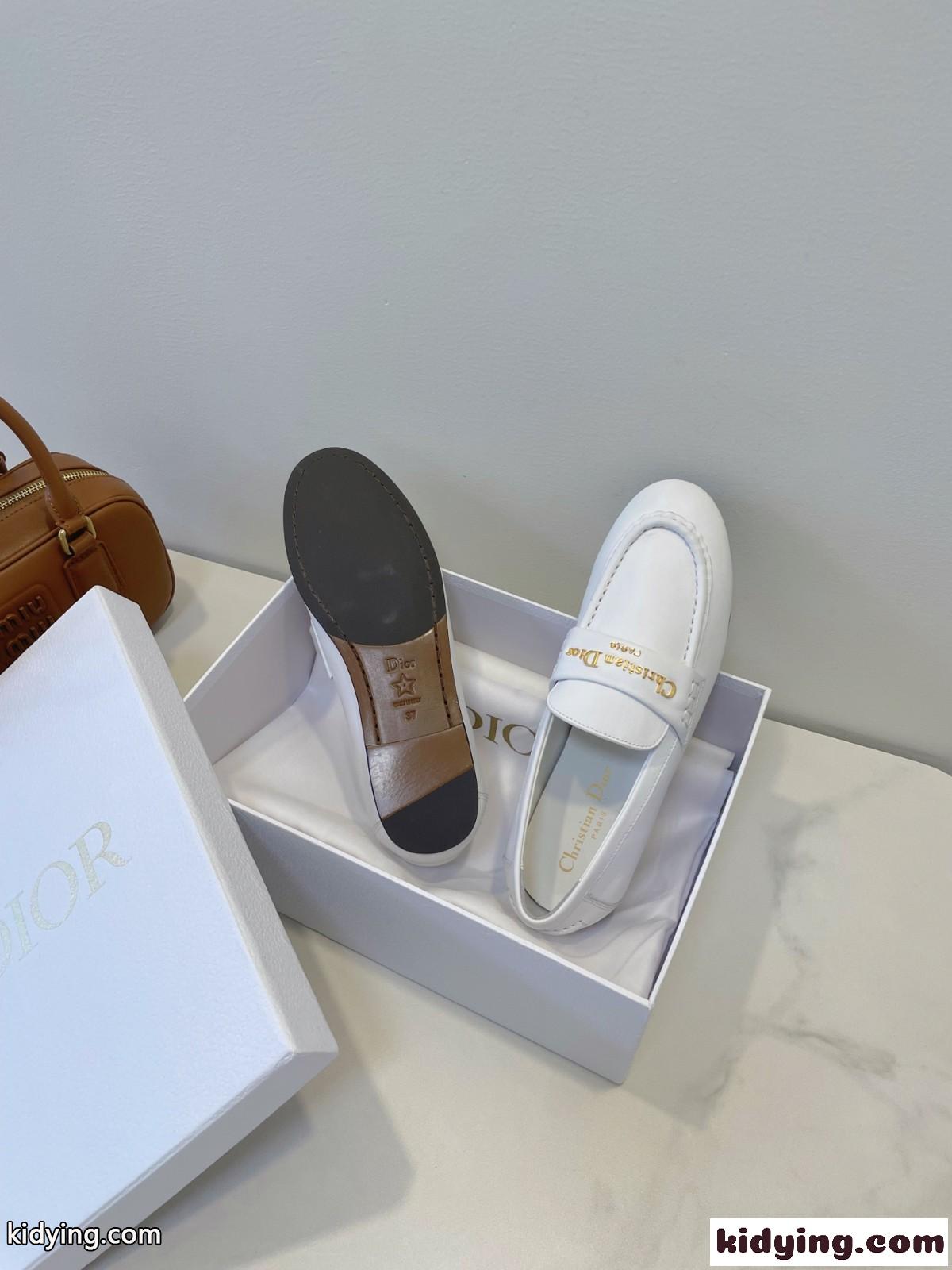 人気 エレガント Dior Boy ローファー クリスチャン・ディオール シューズ コピー ホワイト-2