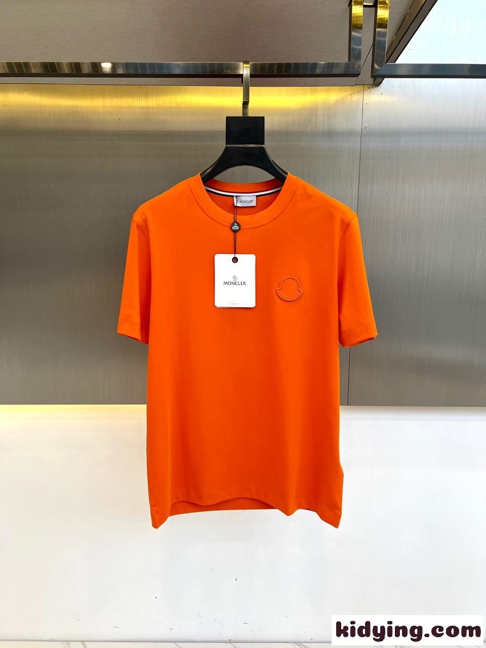 モンクレール Tシャツ コピー シンプル クルーネック 半袖Tシャツ オレンジ-0