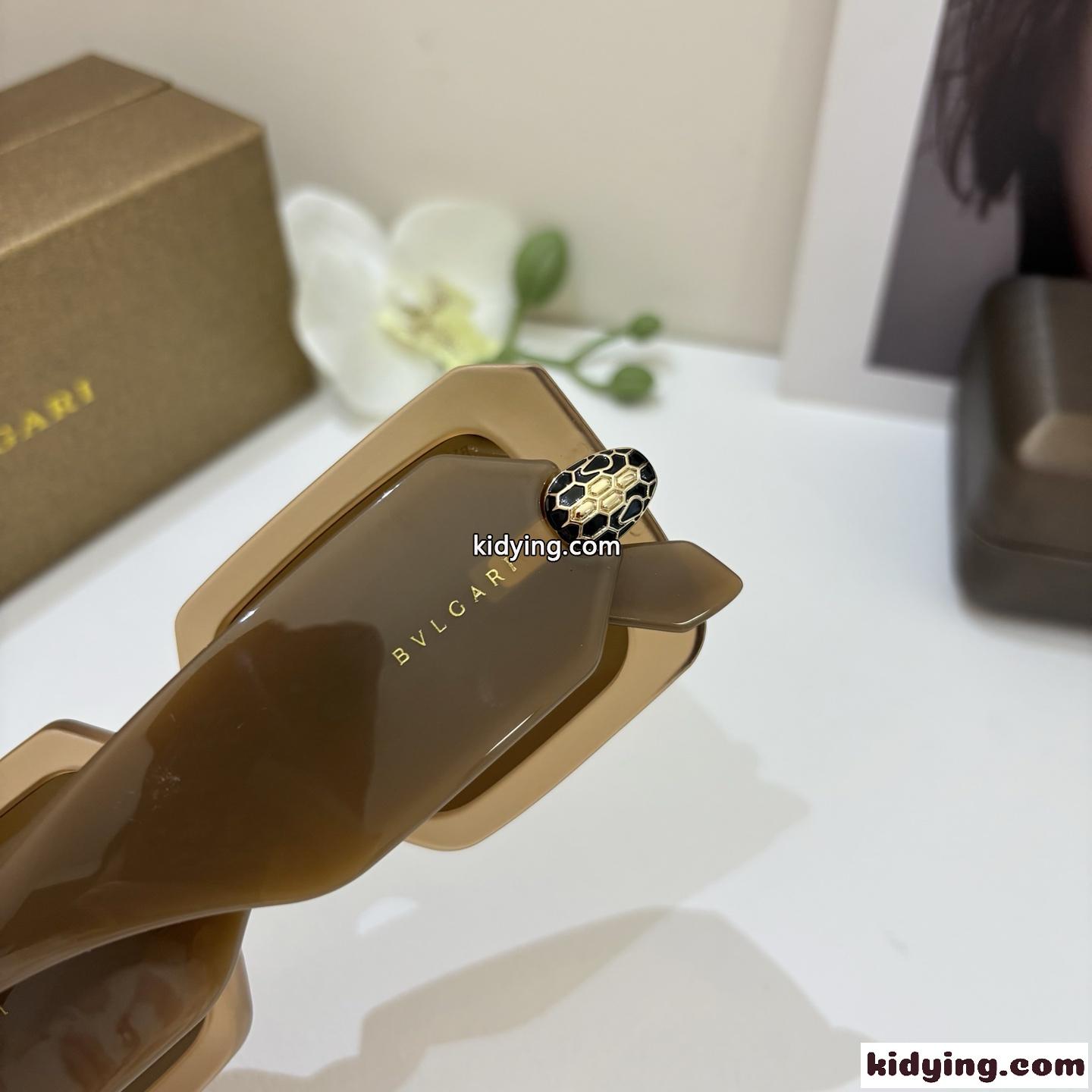 人気 上品 小顔効果 メガネ ブルガリ サングラス 偽物 ユニセックス 茶色-4