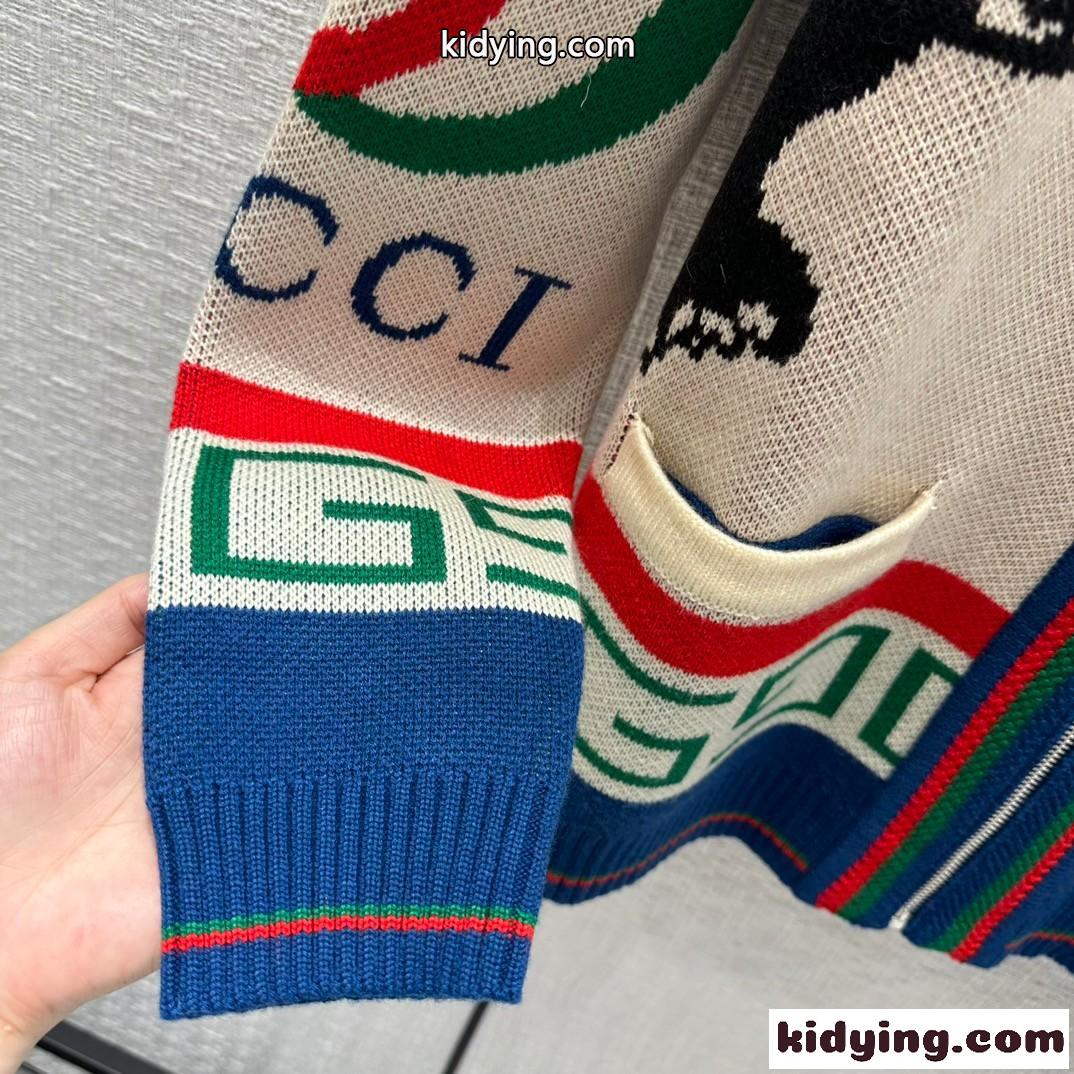 PALACE×GUCCI 人気 コラボ ジャガード ニット グッチ カーディガン コピー 長袖 カジュアル-4