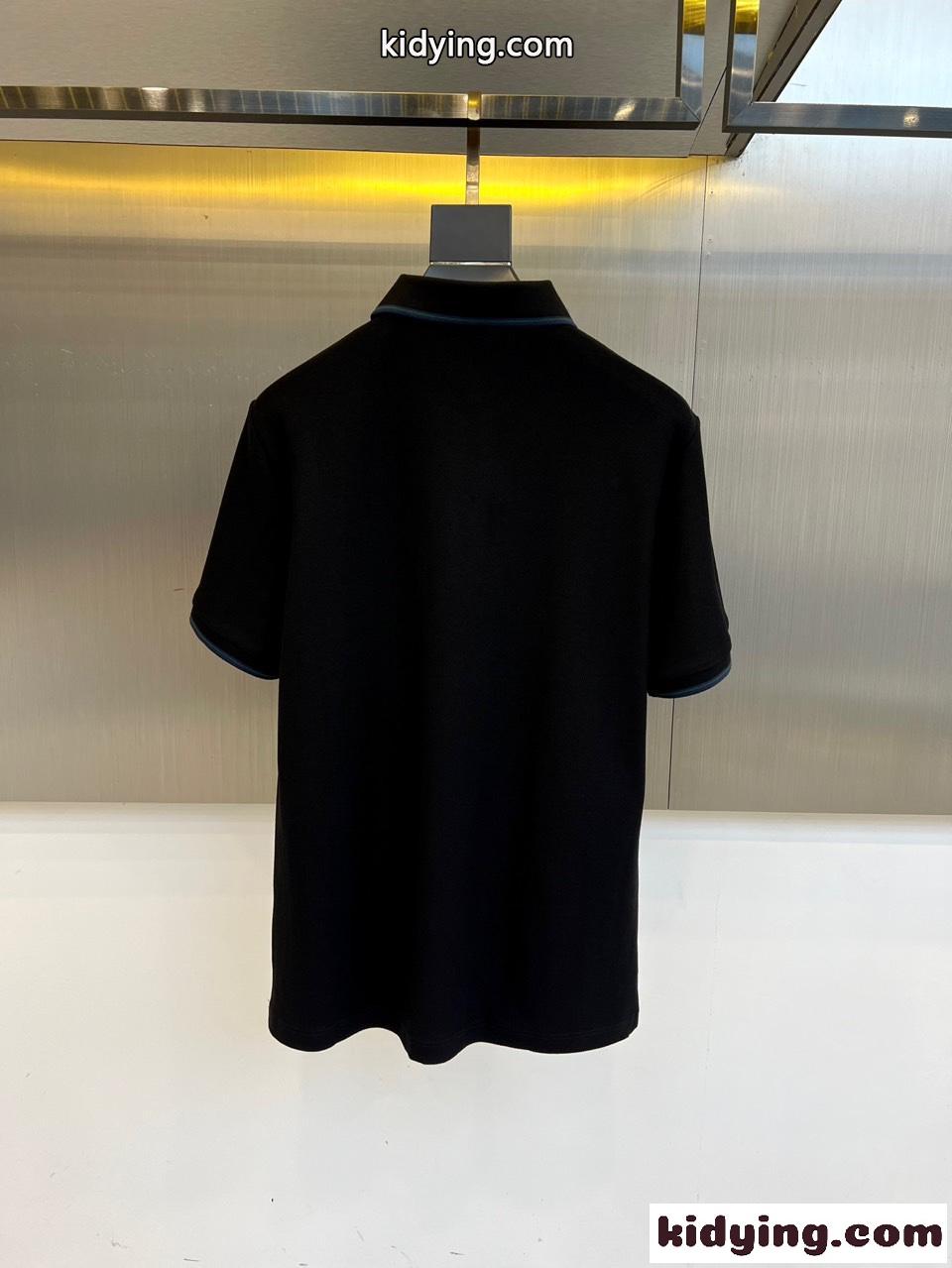 シンプル カジュアル ロゴ 半袖 ポロシャツ ヒューゴ・ボス Tシャツ コピー ブラック-3