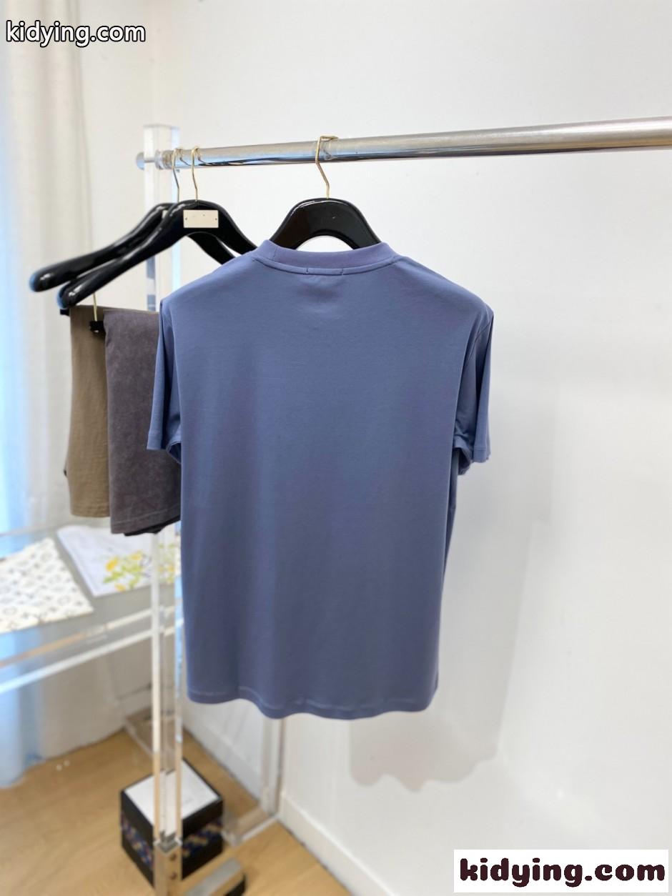 カジュアル レザーパッチ 半袖Tシャツ エルメス Tシャツ 偽物 グレー-3