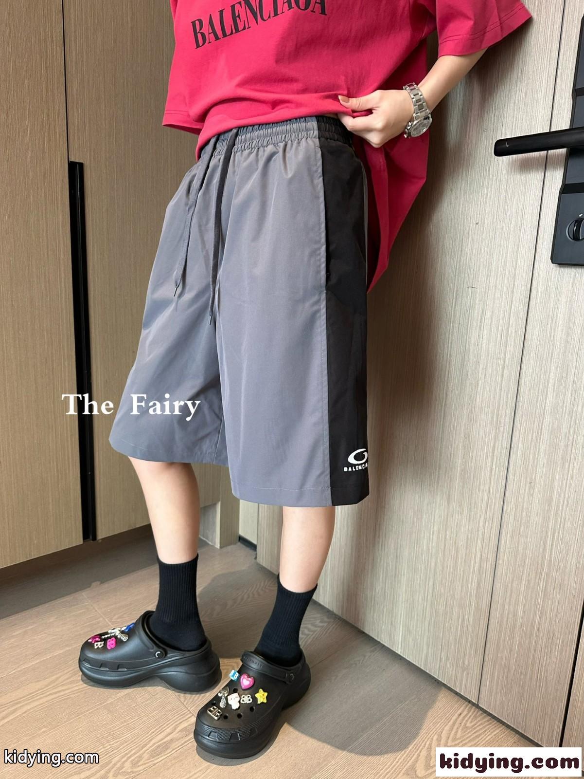 おしゃれ カジュアル ゆったり ショートパンツ バレンシアガ パンツ コピー グレー ユニセックス-4