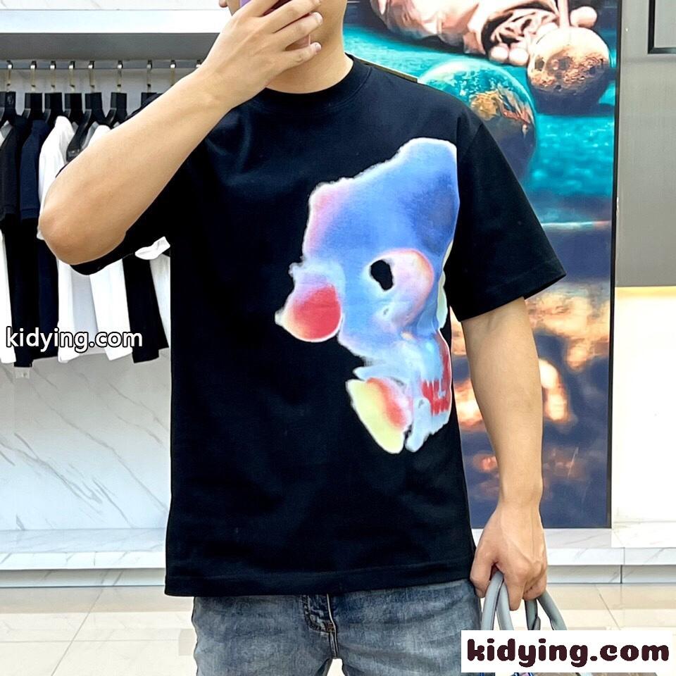 ソラライズド スカル Tシャツ アレキサンダー・マックイーン Tシャツ コピー メンズ ブラック-1