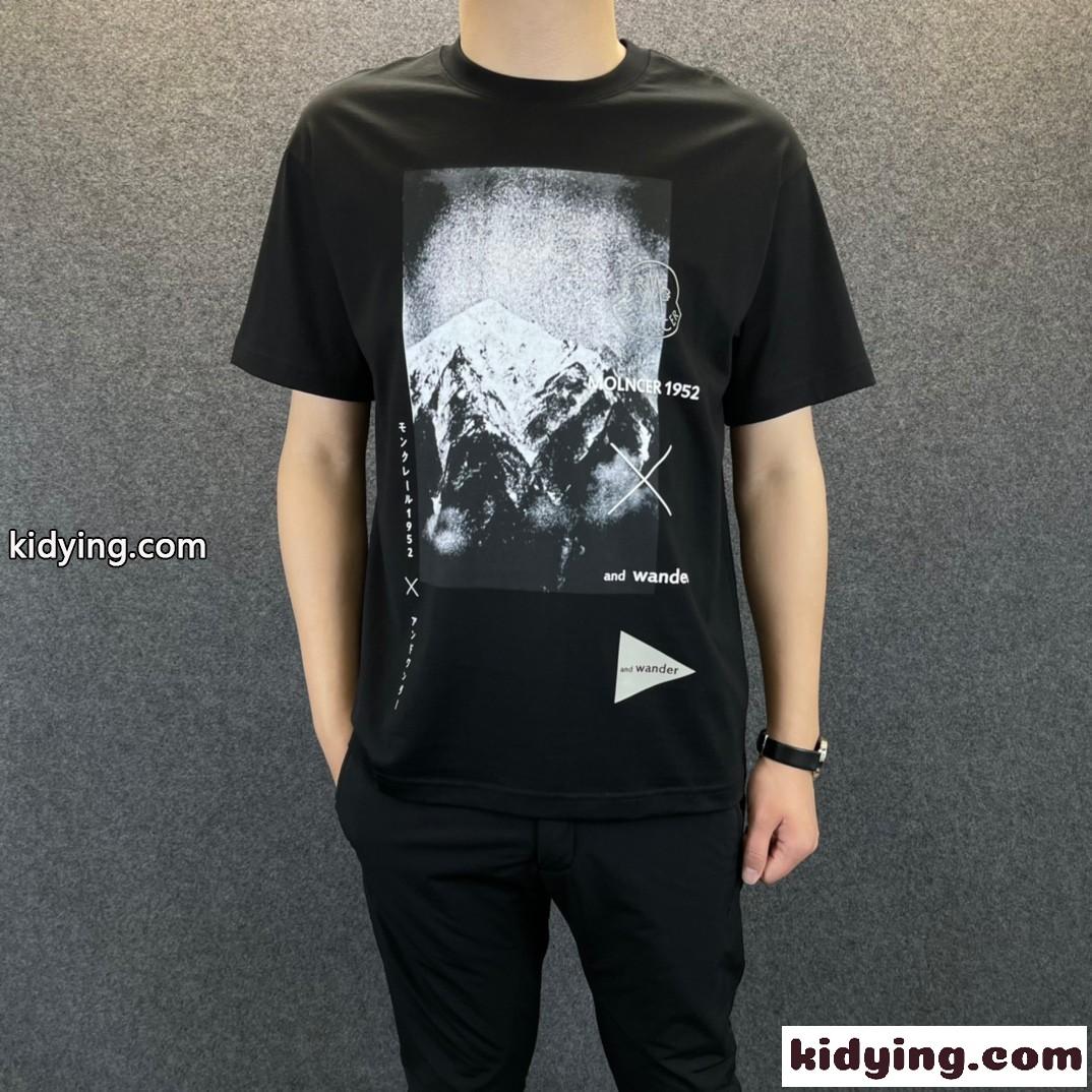 カジュアル ゆったり プリント クルーネック モンクレール tシャツ コピー コットン かっこいい トップス-0
