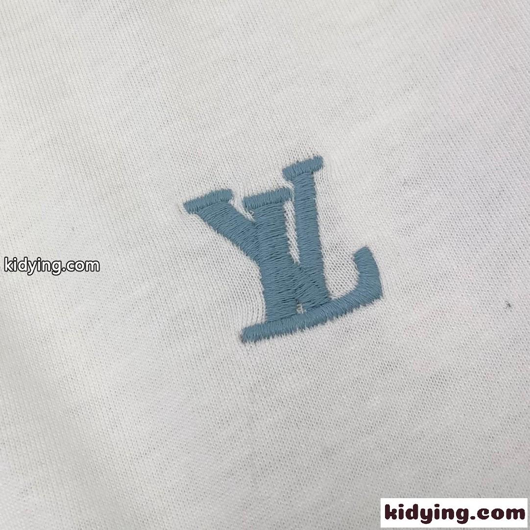 LV × YK エンブロイダードフェイスTシャツ ルイ・ヴィトン Tシャツ コピー 半袖 トップス-4