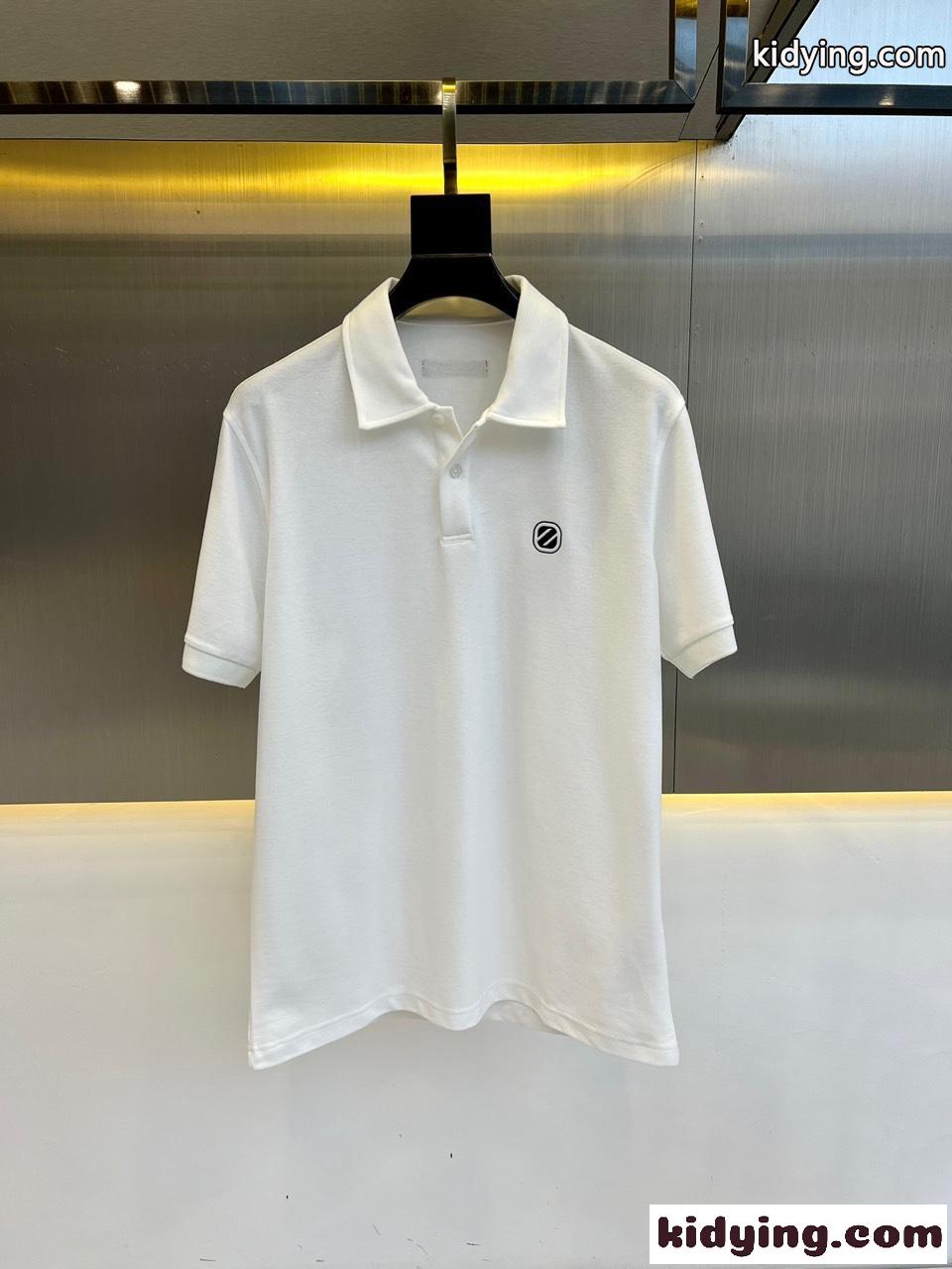 洗練された エルメネジルド・ゼニア 半袖Tシャツ コピー コットンピケポロシャツ ホワイト-0