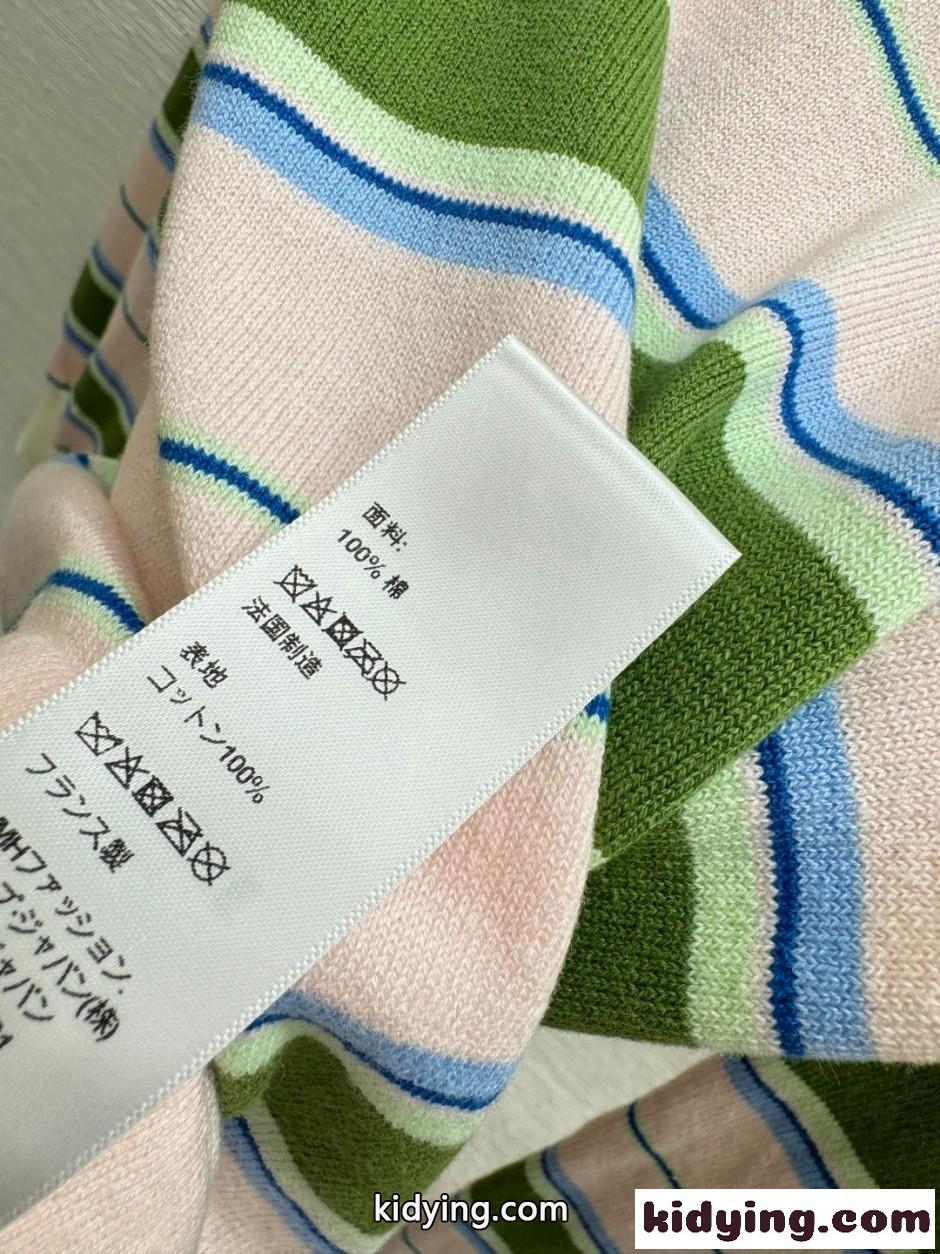 トリオンフ刺繍 マルチボーダー 長袖ポロシャツ セリーヌ Tシャツ 偽物-4
