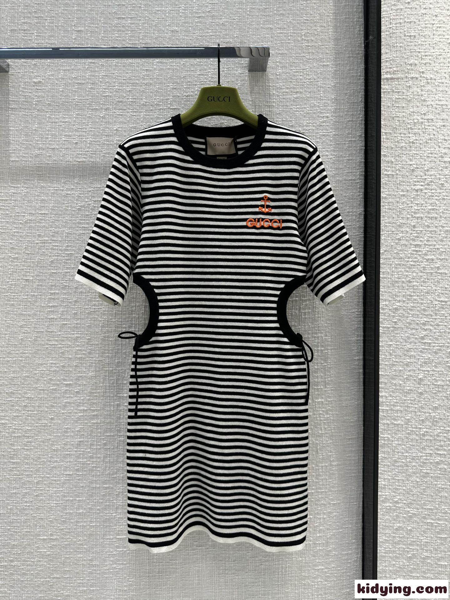 ストライプ コットンTシャツドレス グッチ ワンピース コピー レディース-2
