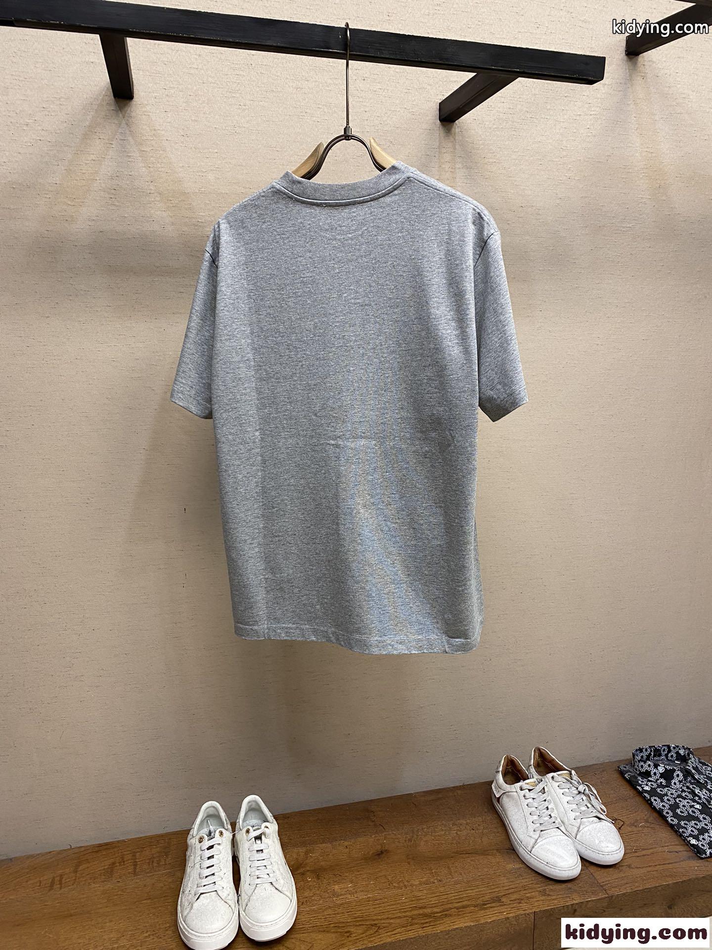 定番 人気 リラックス 半袖Tシャツ ロエベ Tシャツ コピー ユニセックス グレー-1