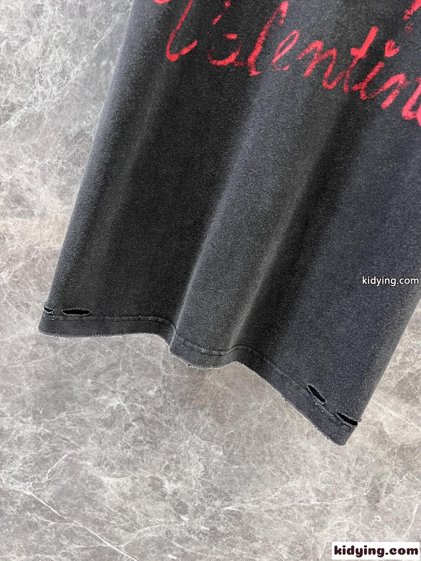 プリント入り オーバーサイズ 半袖Tシャツ バレンシアガ Tシャツ コピー ブラック-2