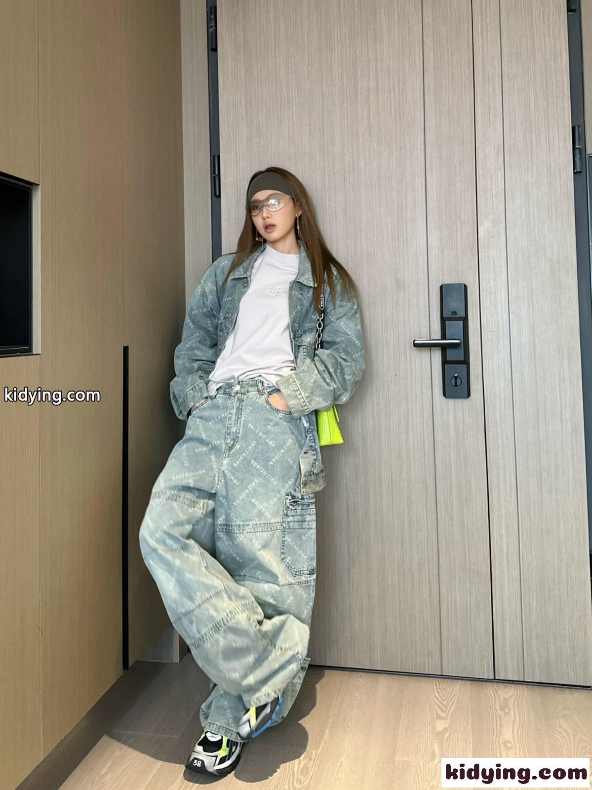 オールオーバーロゴ デニム カーゴパンツ バレンシアガ ジーズン コピー ユニセックス-4