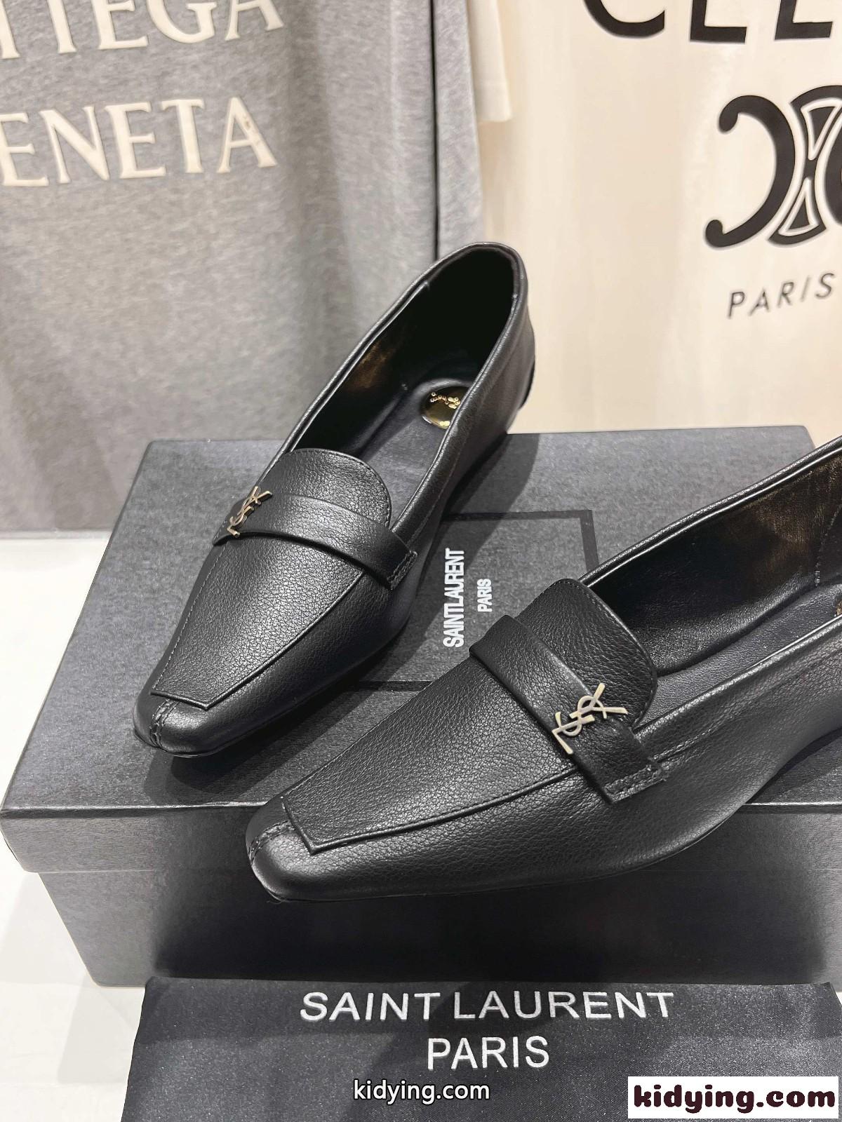 シンプル 上品 YSL イヴ・サンローラン ポピー バレリーナ スーパーコピー ブラック-4