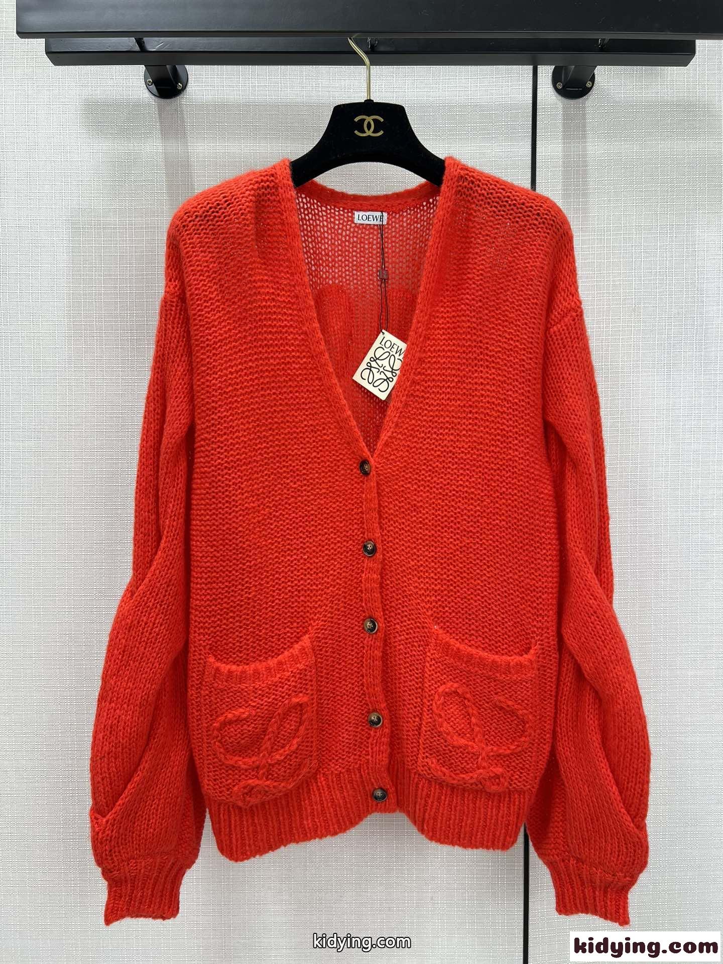アナグラム モヘアカーディガン ロエベ ニット コピー ゆったり レッド-0