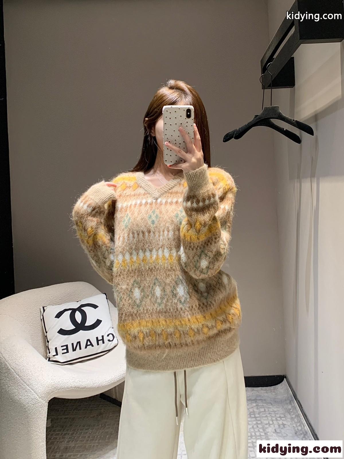 モヘアブレンドフェアアイルプルオーバー ルイヴィトン セーター コピー ユニセックス-0