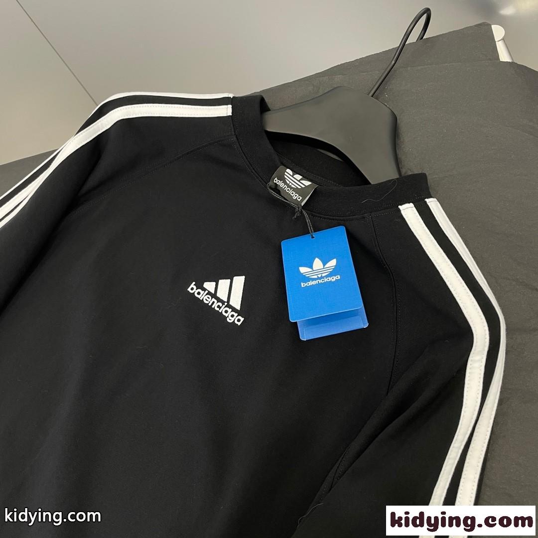 BALENCIAGA×adidas 人気 オーバーサイズ バレンシアガ Tシャツ コピー ロゴ 半袖Tシャツ-3