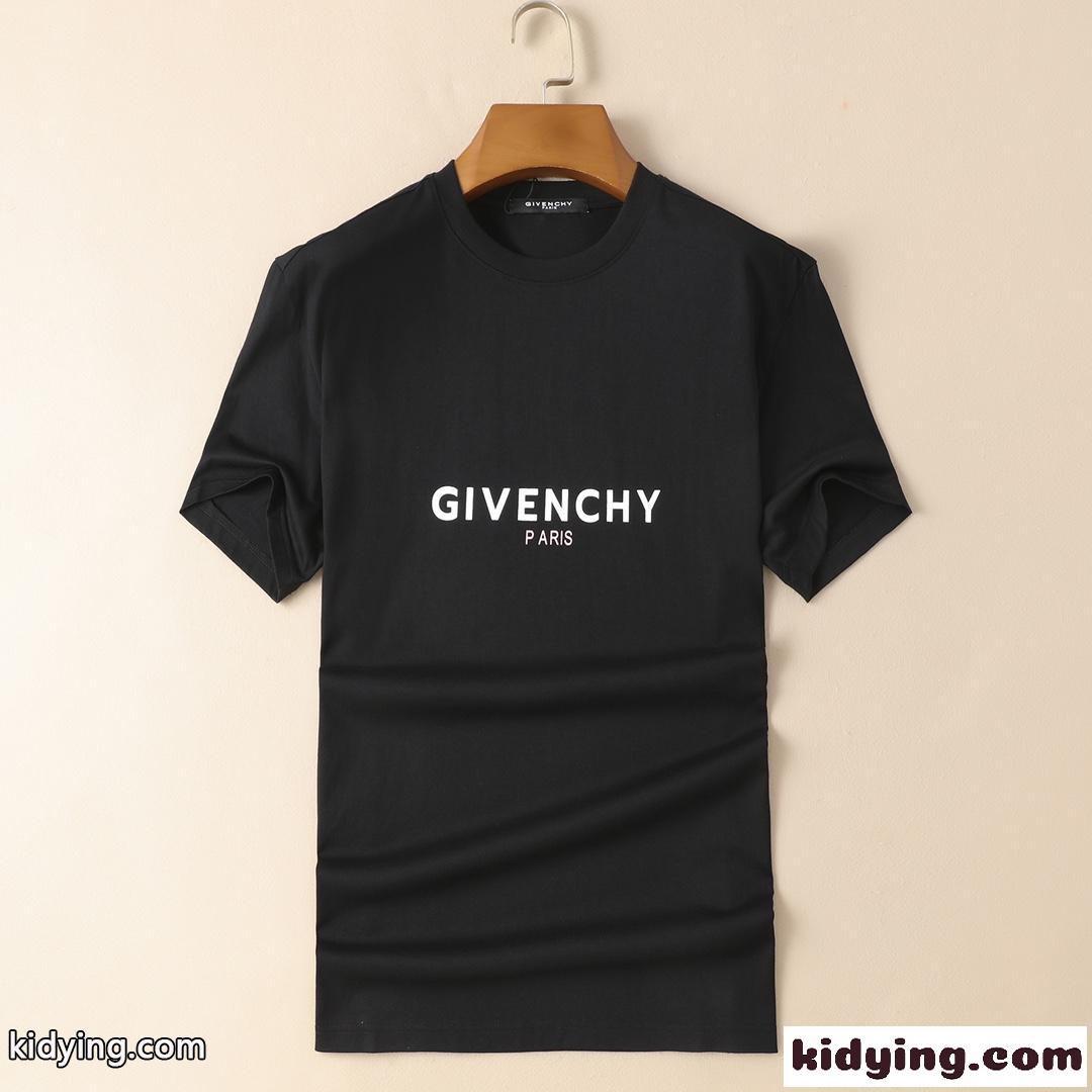 高品質 着心地いい 春夏 半袖 トップス ジバンシィ Tシャツ コピー クルーネック プリント 合わせやすい メンズ ブラック-0