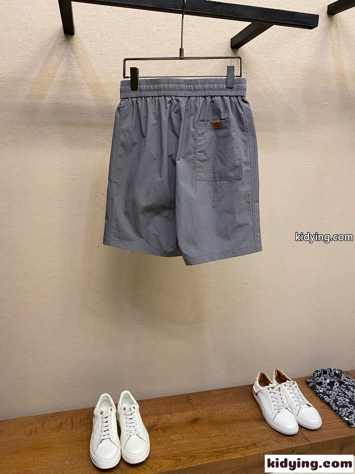 シンプル 洗練された ロゴ ショートパンツ ロエベ パンツ 偽物 グレー-0
