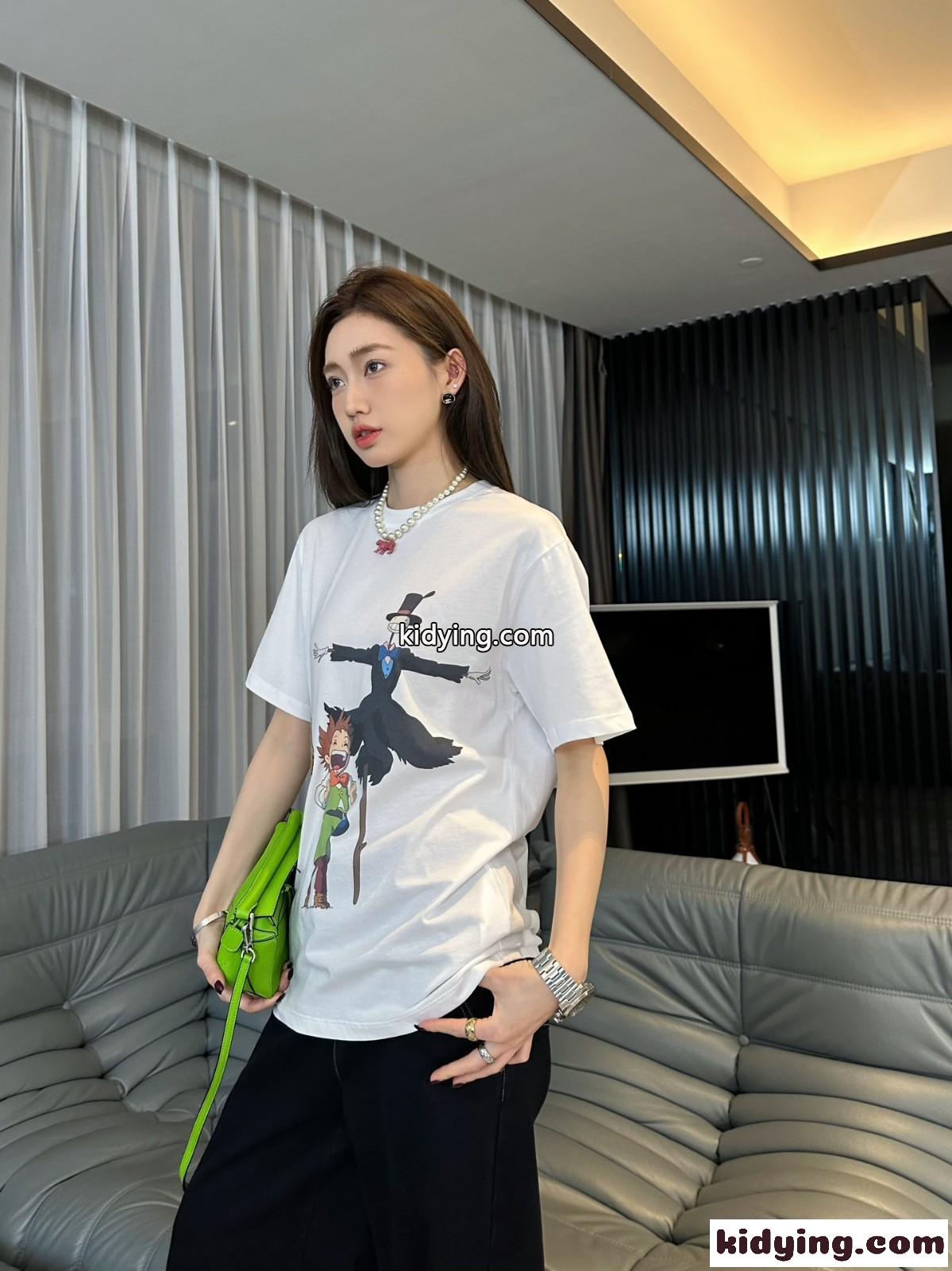 LOEWE x ジブリ ハウルの動く城 ヒン マルクル カブ 半袖Tシャツ ロエベ Tシャツ コピー-5