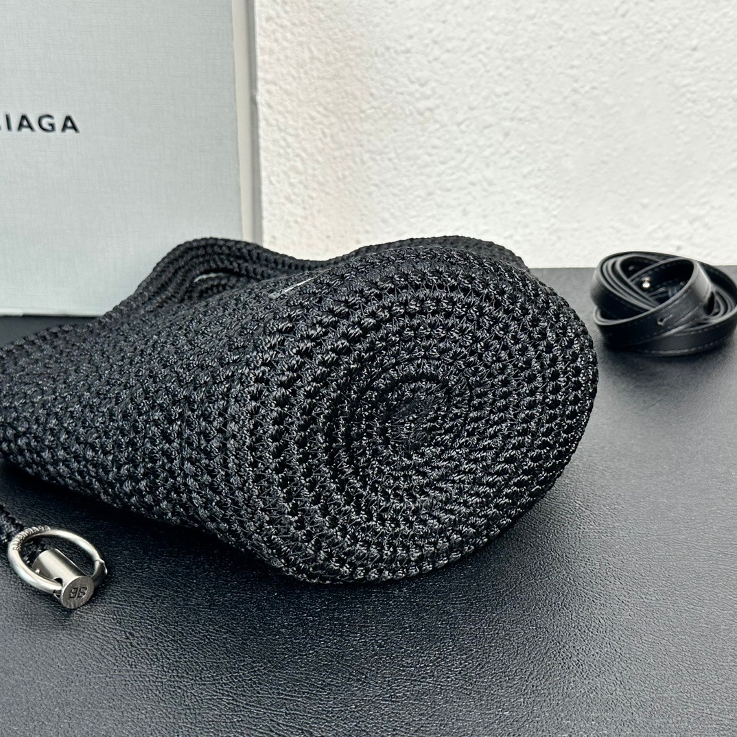レディース IBIZA スモール ストラップ付きバスケット バレンシアガ バッグ コピー ブラック-2