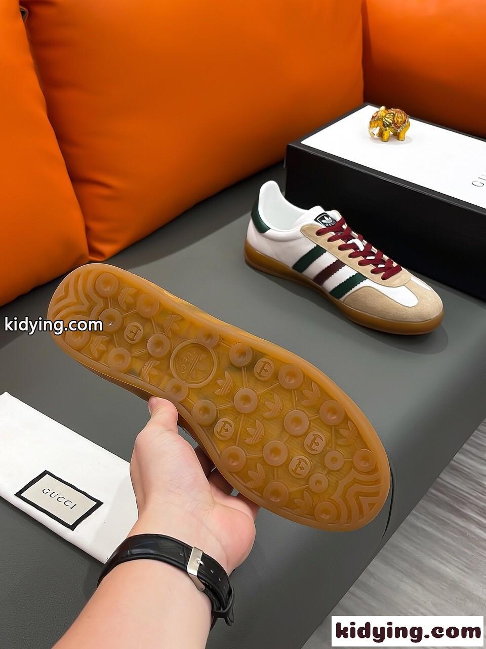 adidas X Gucci 人気 おしゃれ 異素材 軽量 滑り止め グッチ スニーカー コピー レースアップ スポーツ 靴-1