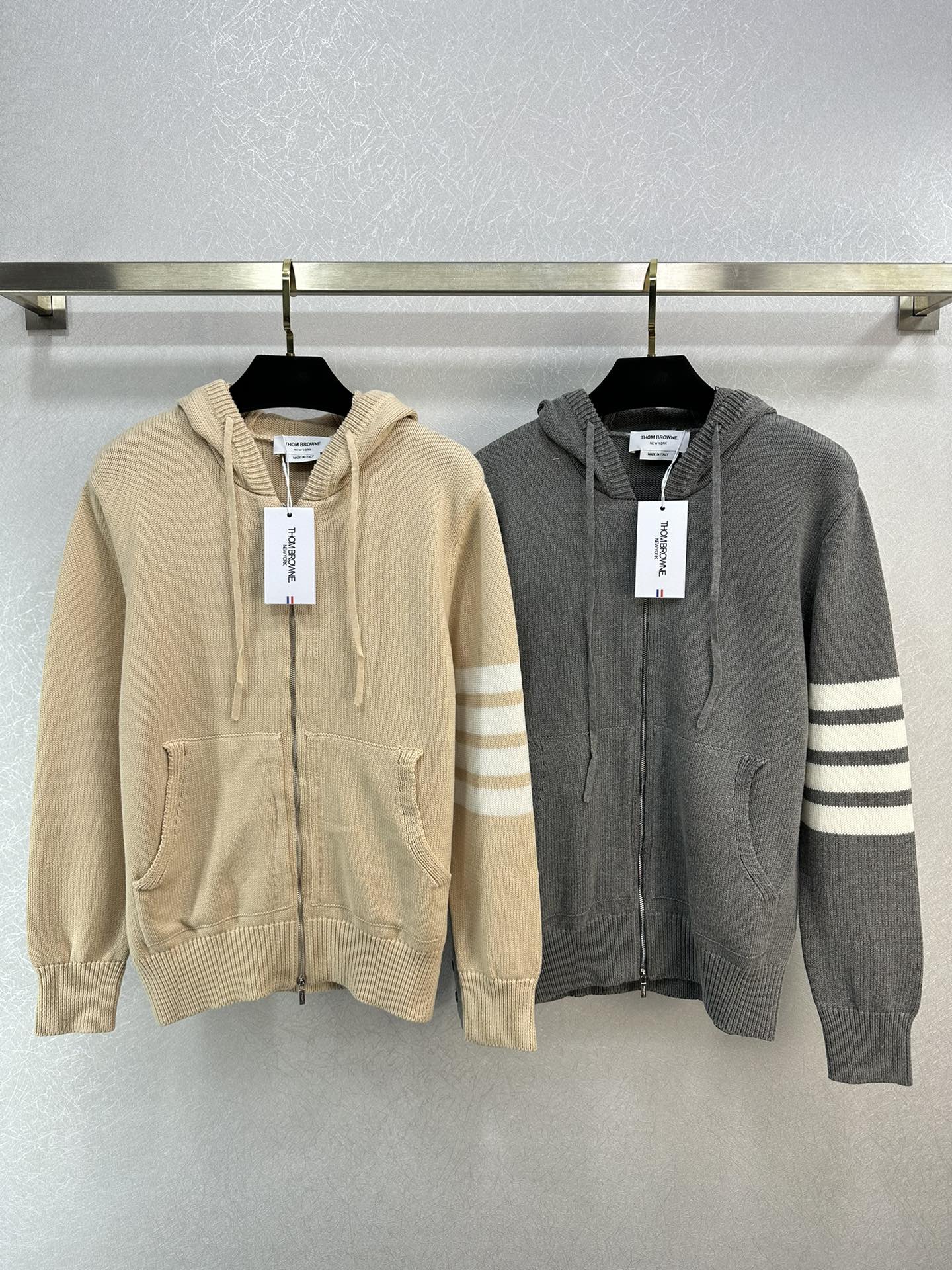 帆船 4BAR ジップアップフーディー トムブラウン ニット コピー パーカー-1
