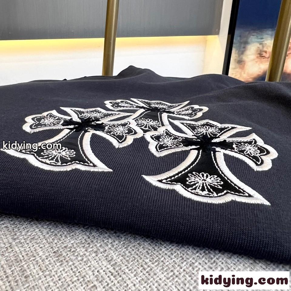 クルーネック 半袖Tシャツ クロムハーツ Tシャツ コピー メンズ ファッション-4
