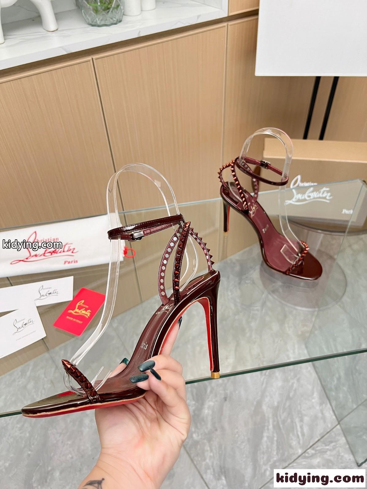So Me 100 レザーサンダル 美脚 クリスチャン・ルブタン サンダル コピー ワイン-1