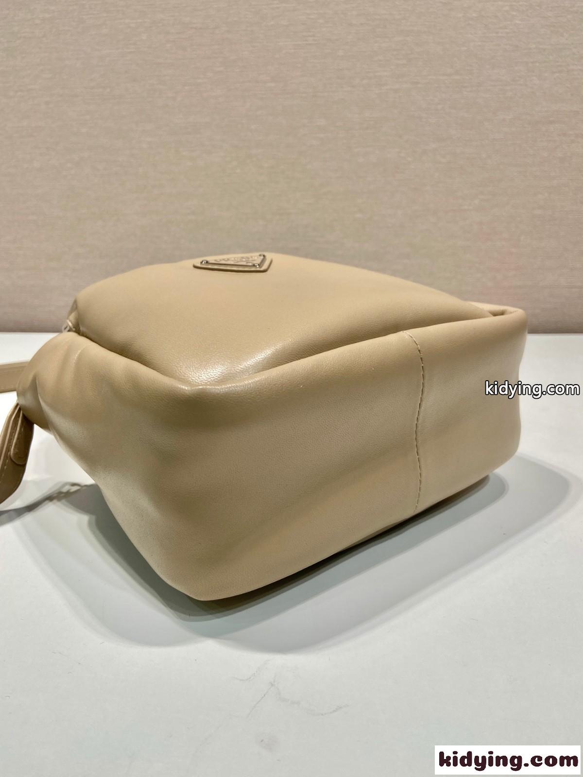 シンプル 可愛い ソフト ナッパレザー ミニハンドバッグ プラダ バッグ コピー ベージュ-2