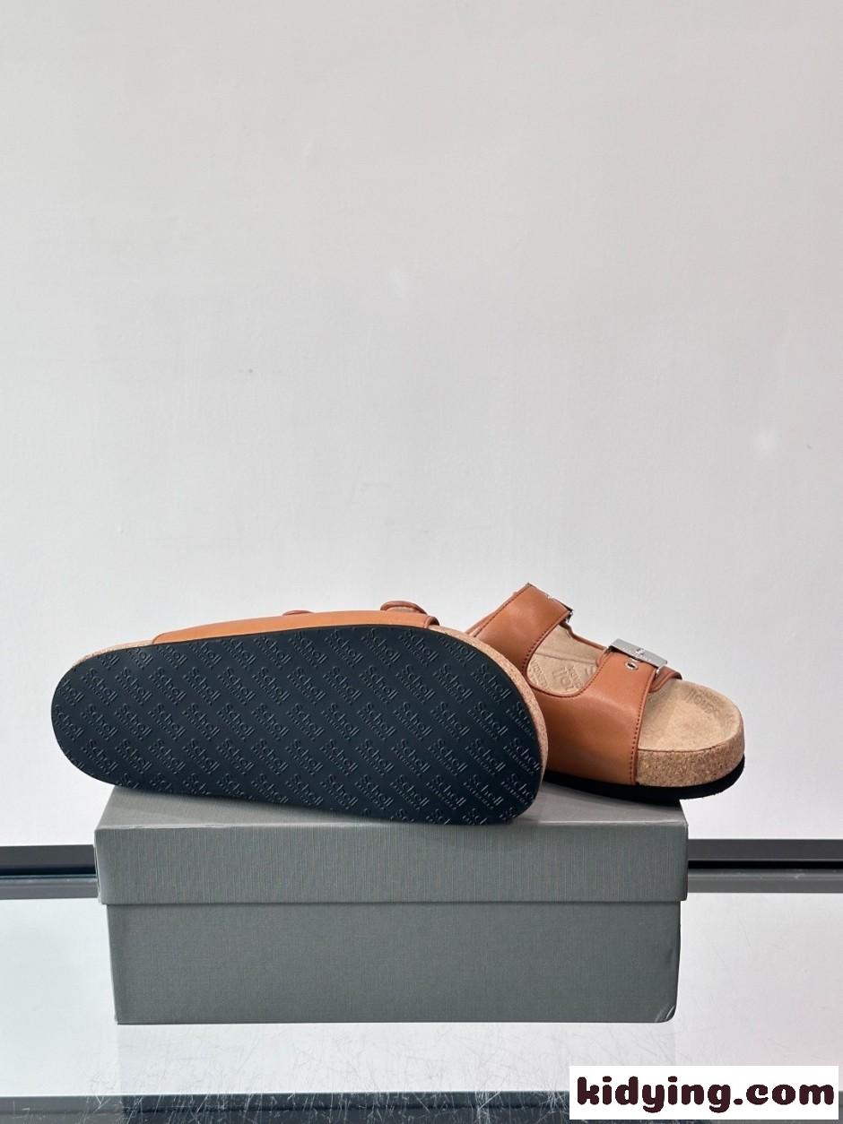 バレンシアガ サンダル コピー BALENCIAGA × Scholl スライドサンダル ブラウン-4