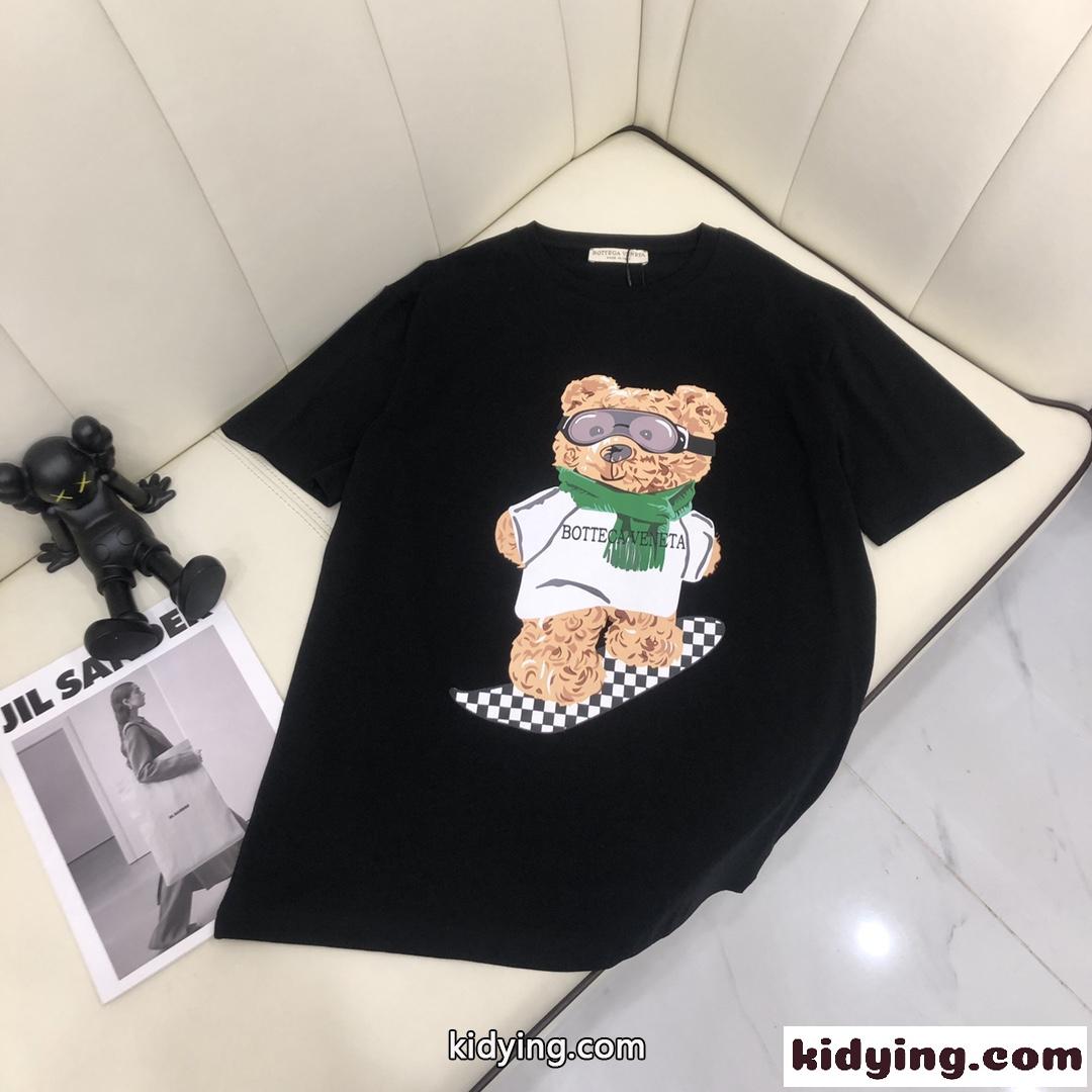 レディース カジュアル トップス 可愛い プリント ゆったり 体型カバー ボッテガヴェネタ tシャツ コピー 半袖-1