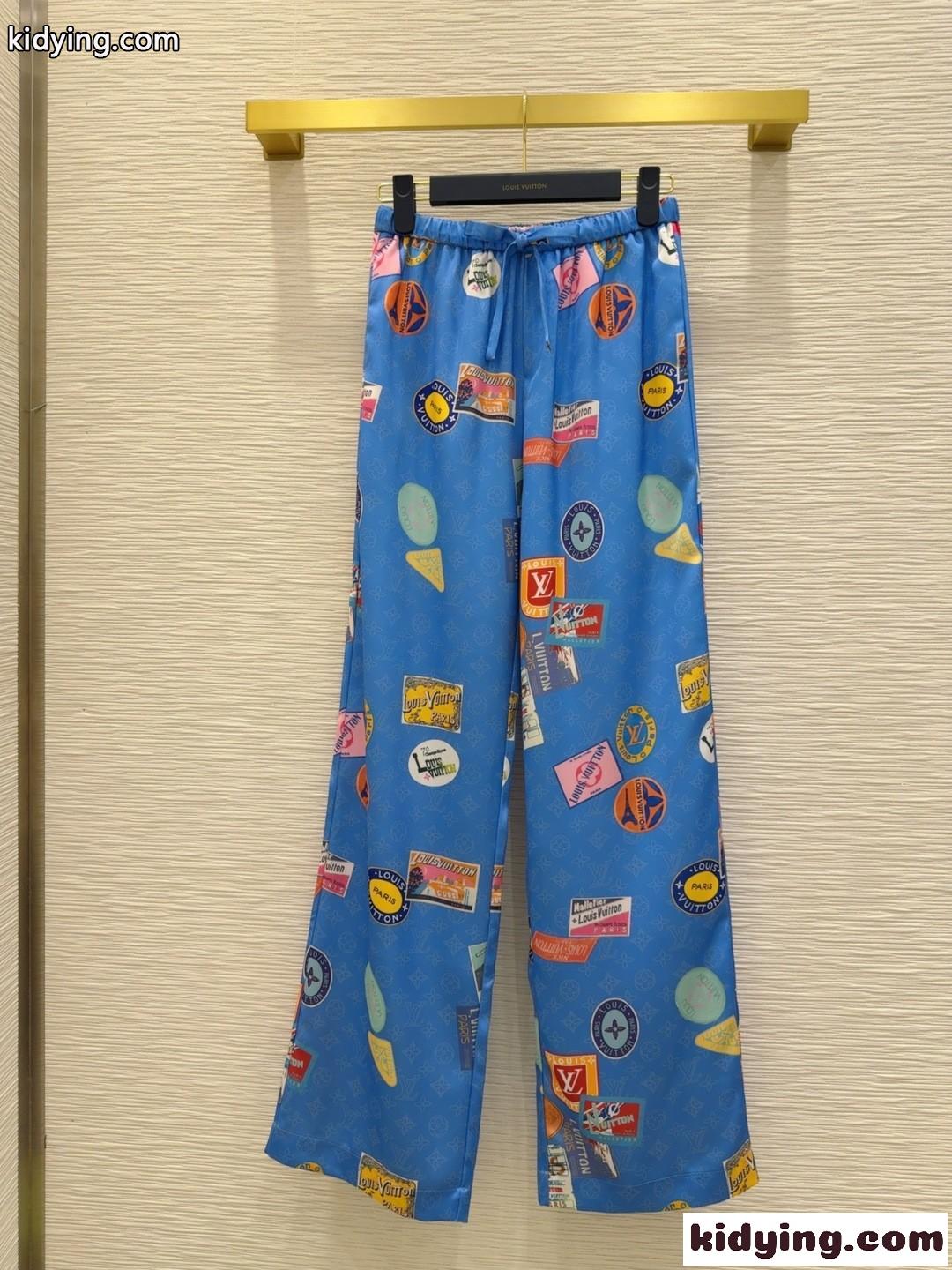マヒナ パッチ パジャマパンツ ルイ・ヴィトン パンツ コピー ブルー-0