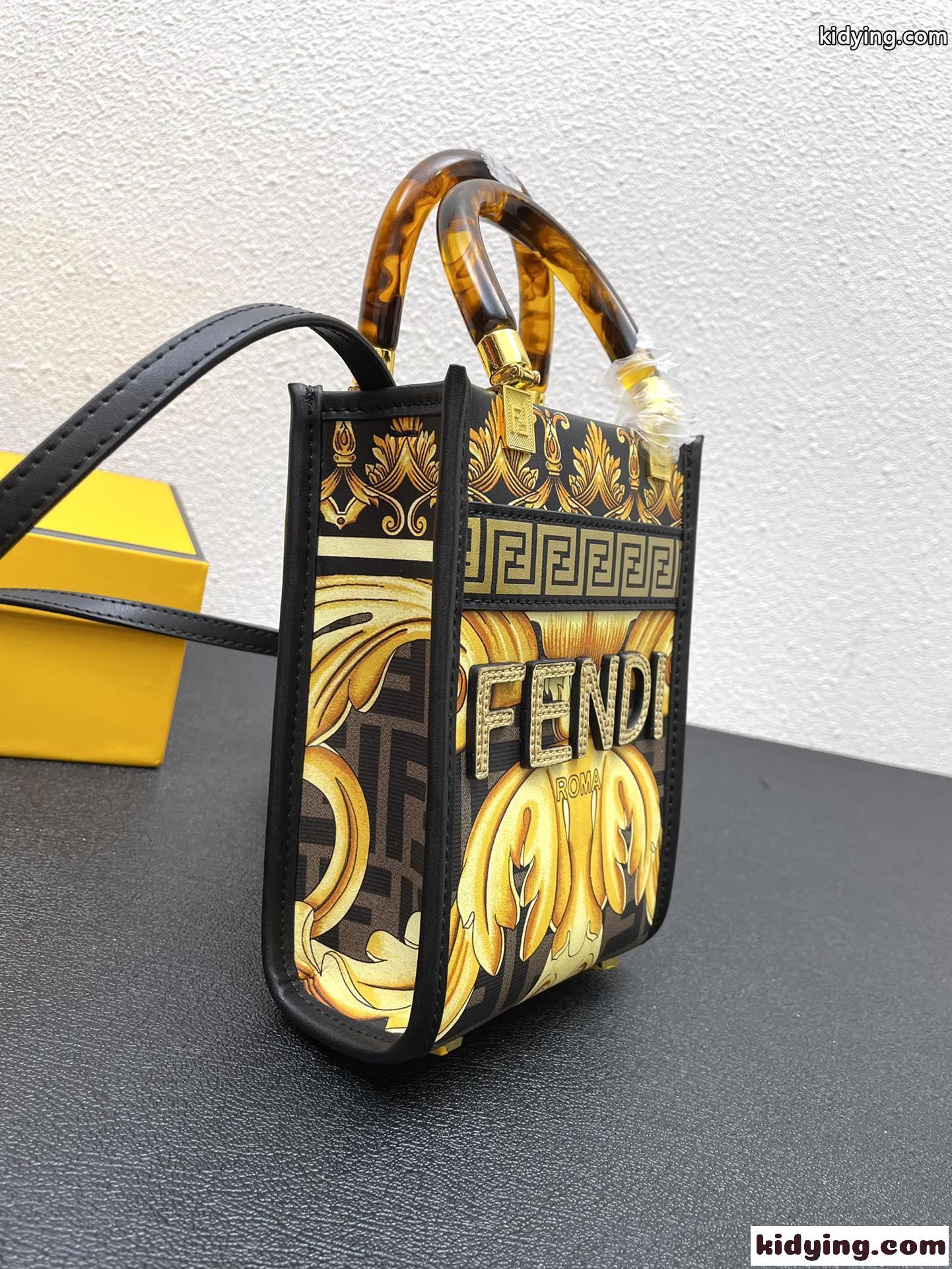 FENDI × VERSACE ミニ トートバッグ フェンディ バッグ 人気 コピー おしゃれ ショルダーバッグ-1