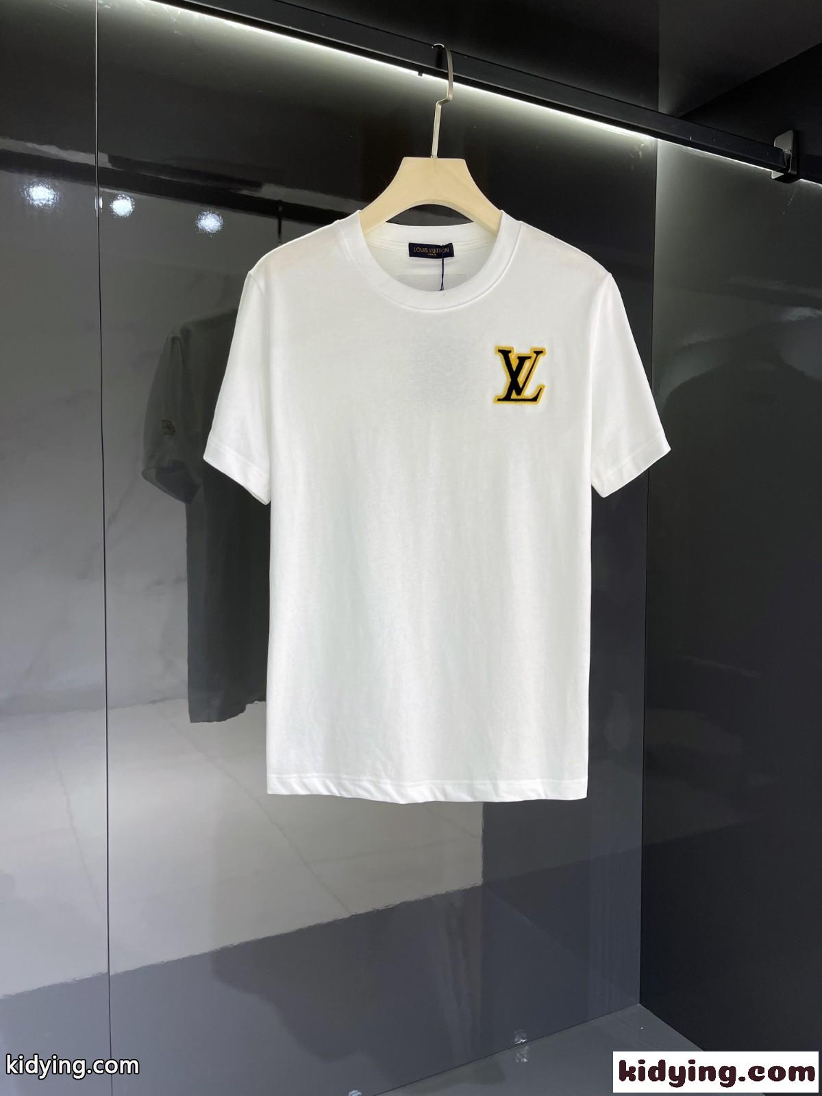 シンプル 上品 クルーネック ルイ・ヴィトン Tシャツ コピー コットン 半袖 着心地いい トップス-1
