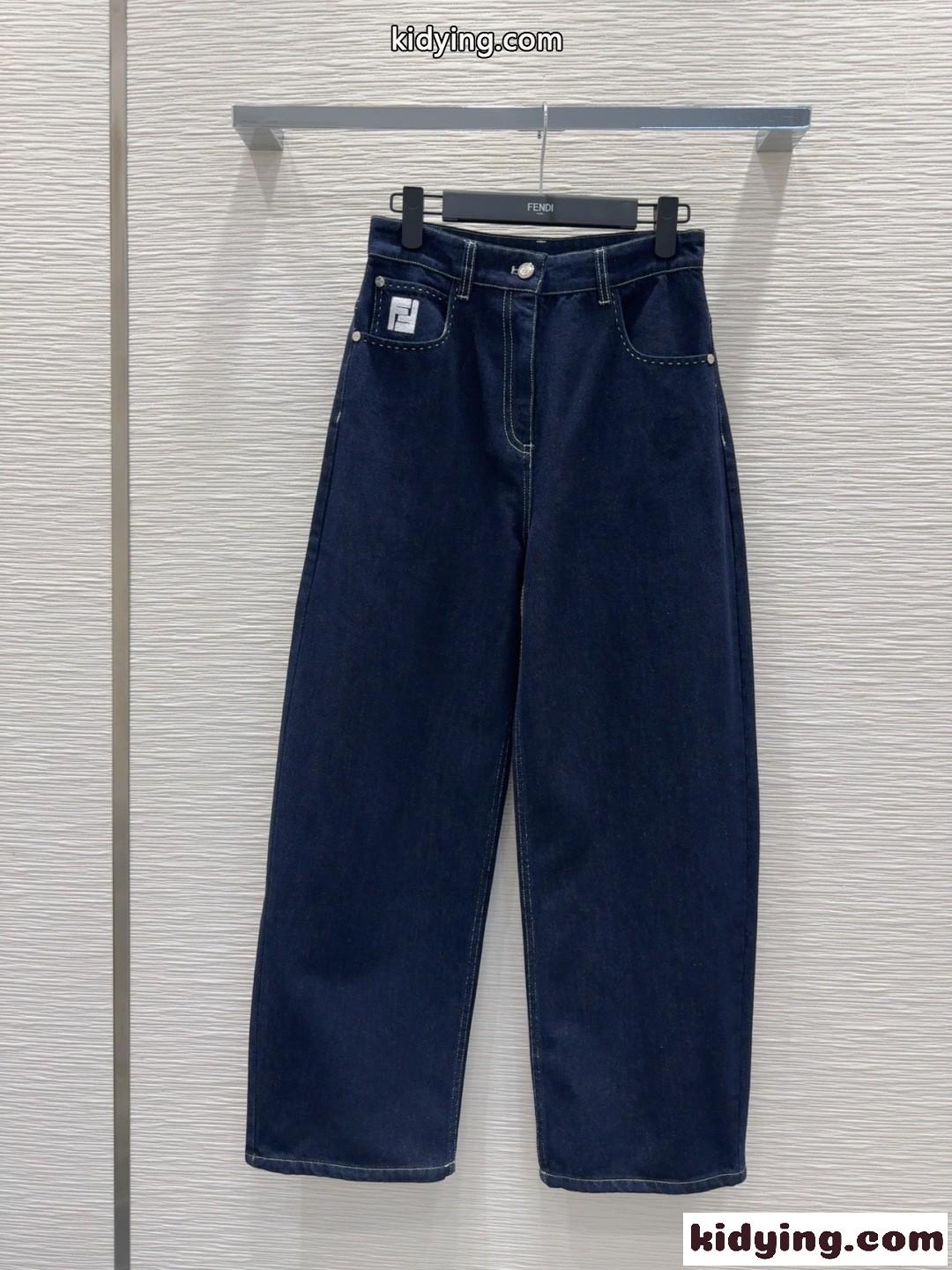 今季トレンド カーブデニムパンツ フェンディ ジーンズ コピー レディース-0