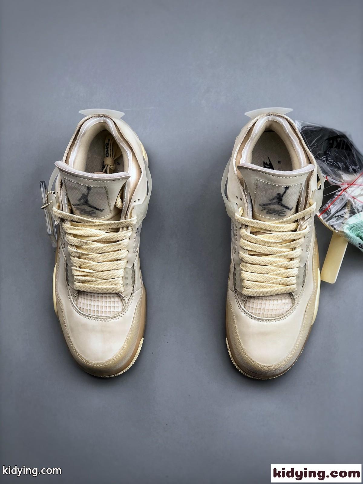Off-White×Nike air Jordan 4 スニーカー オフホワイト スニーカー コピー 軽量 おしゃれ ナイキ-2